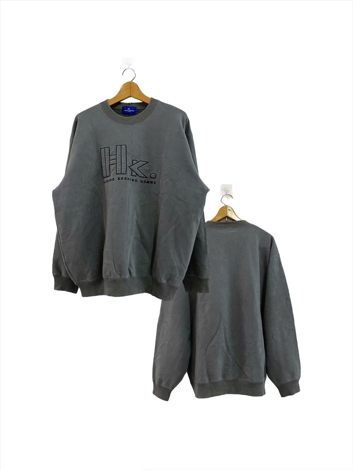 Hiroko Koshino Homme × Michiko Koshino × Michiko Koshino London Hiroko Kashino Embroidery Logo Crewneck Japanese Sweatshirt Size US XL / EU 56 / 4 - 1 Thumbnail