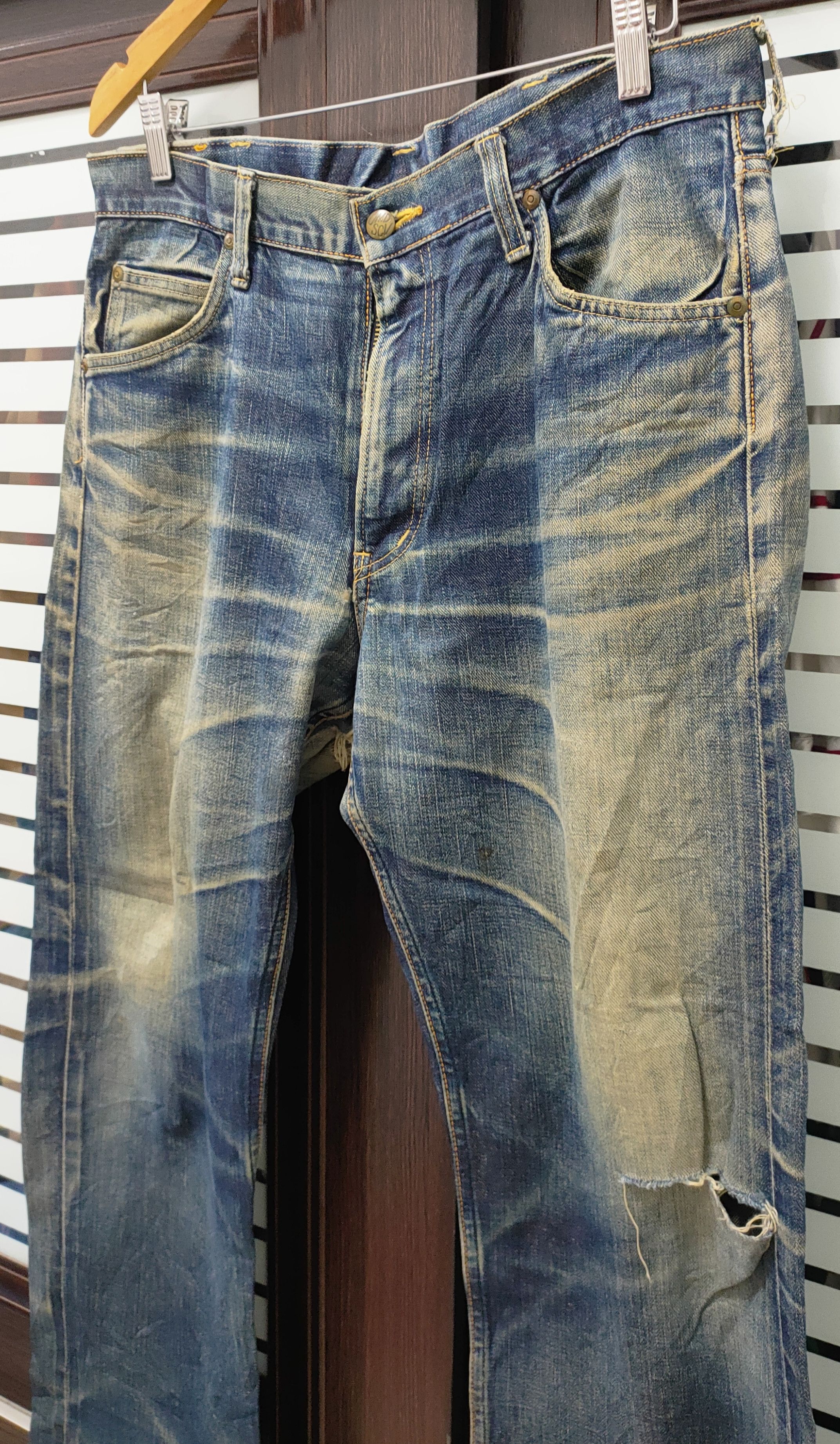 Johnbull 💥Flared !! Distressed JohnBull SCO Sewing Chop Selvedge💥 Size US 34 / EU 50 - 1 Thumbnail