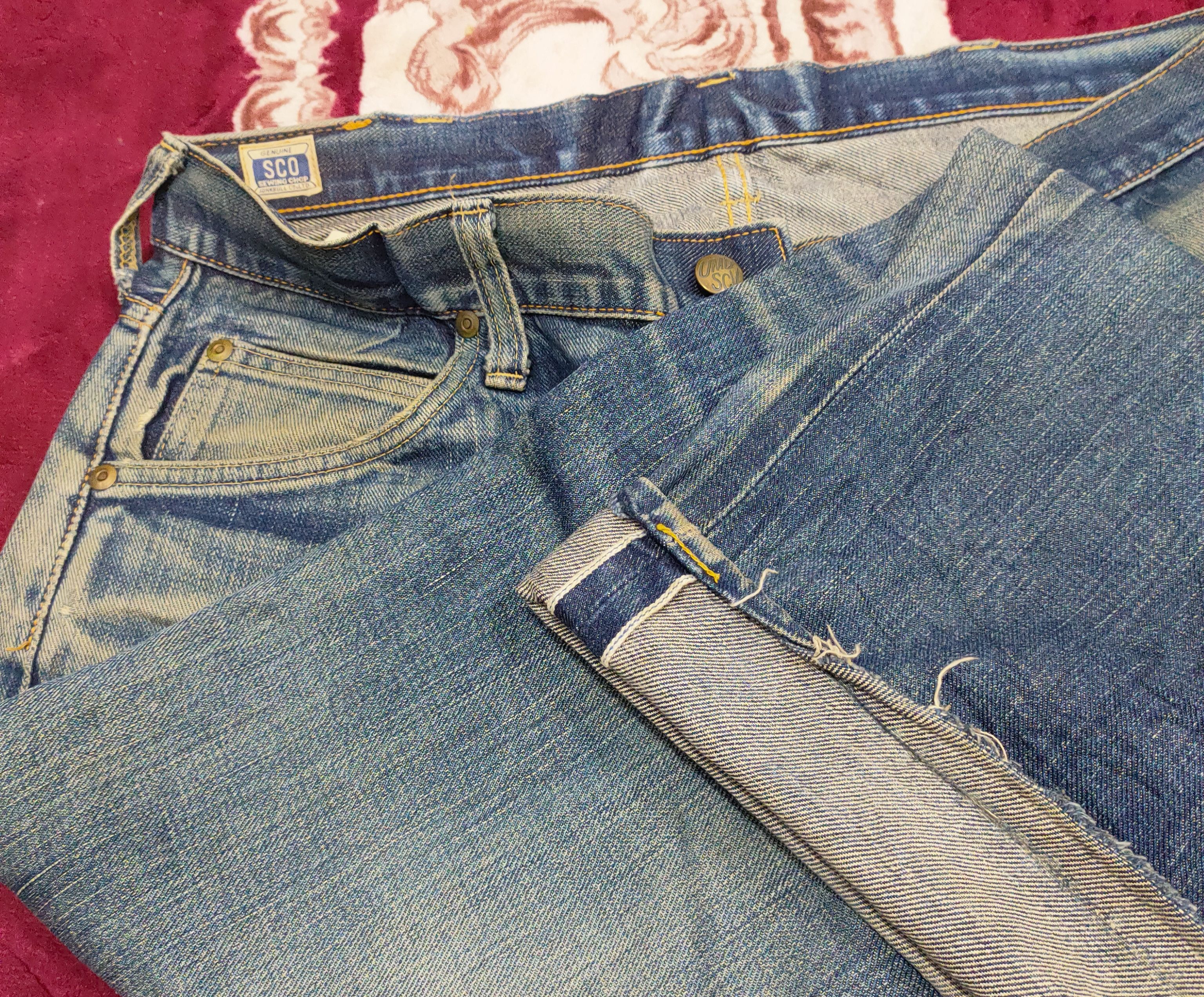 Johnbull 💥Flared !! Distressed JohnBull SCO Sewing Chop Selvedge💥 Size US 34 / EU 50 - 6 Thumbnail