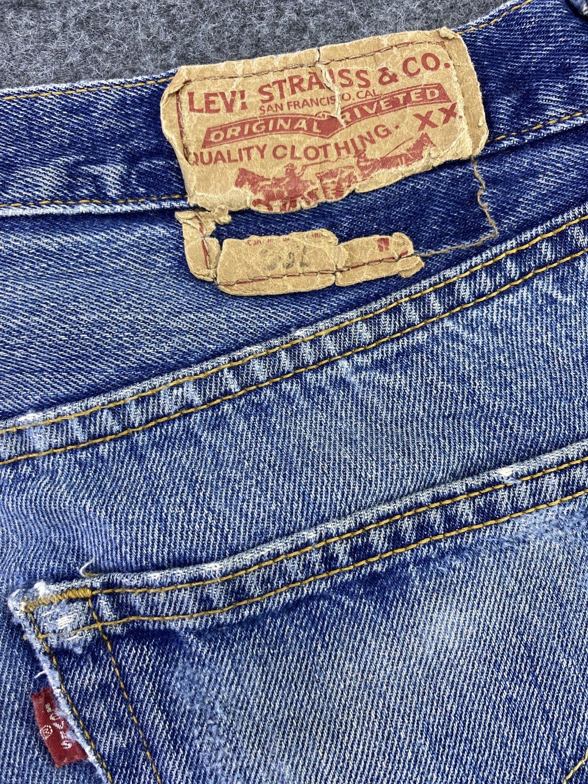 Levi's Vintage Levi's 501 painted Blue wash Jeans - J556 Size US 33 - 9 Thumbnail