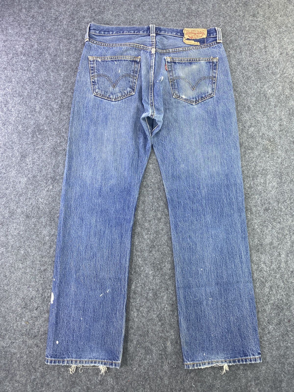 Levi's Vintage Levi's 501 painted Blue wash Jeans - J556 Size US 33 - 2 Thumbnail