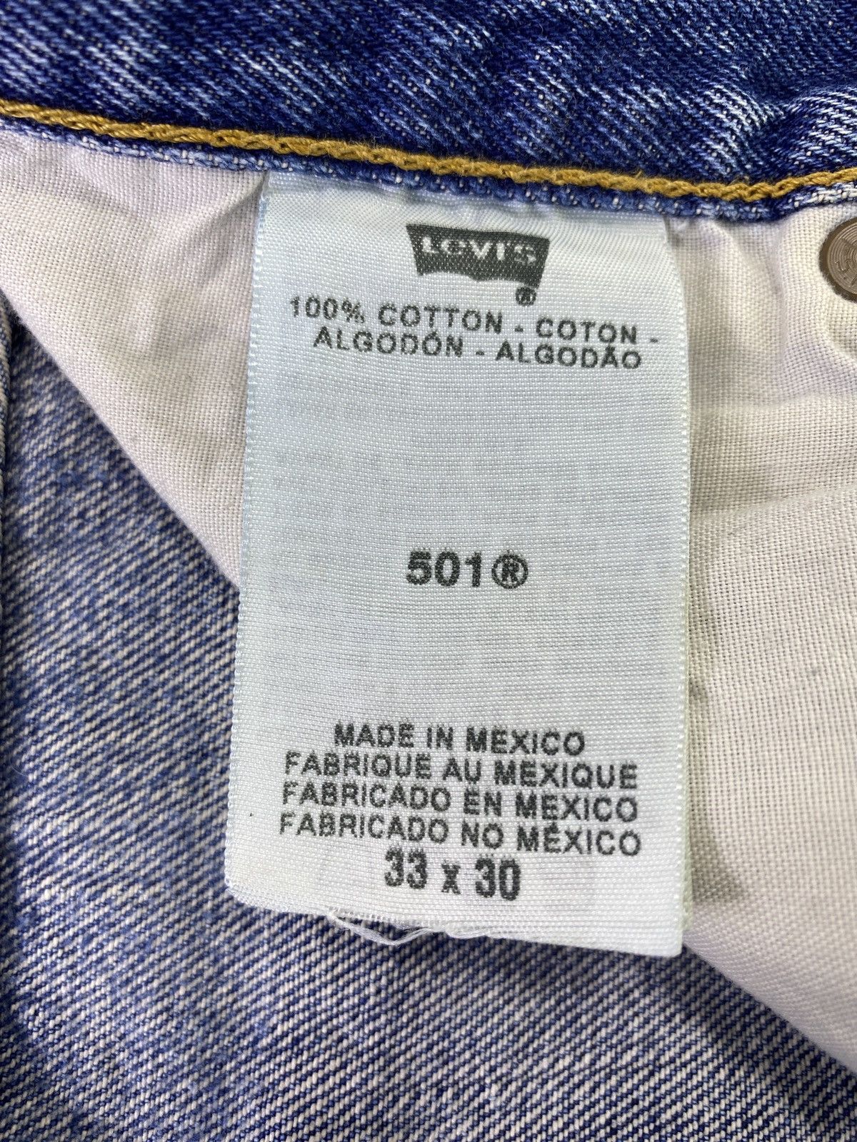 Levi's Vintage Levi's 501 painted Blue wash Jeans - J556 Size US 33 - 5 Thumbnail