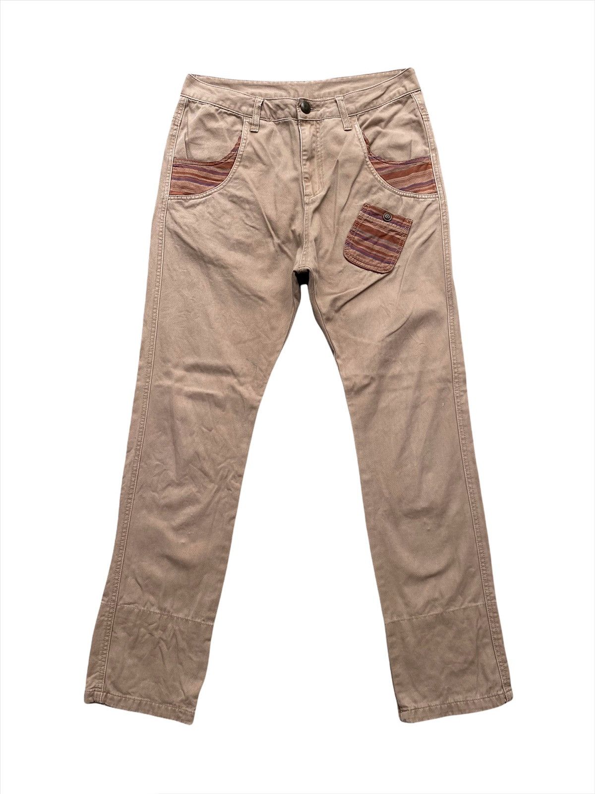 Hysteric Glamour × Japanese Brand × Vintage Japanese Khaki Bush Pants X Patchwork Pocket Size US 31 - 1 Thumbnail