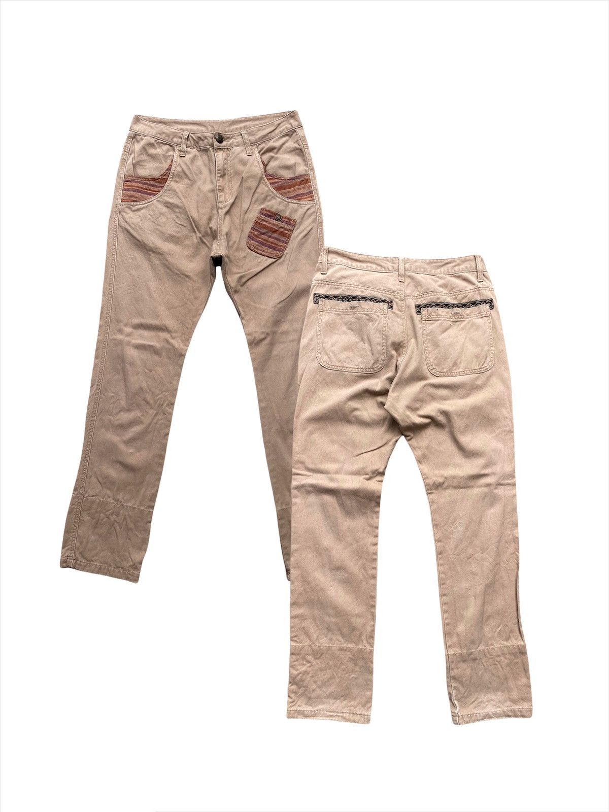 Hysteric Glamour × Japanese Brand × Vintage Japanese Khaki Bush Pants X Patchwork Pocket Size US 31 - 3 Thumbnail