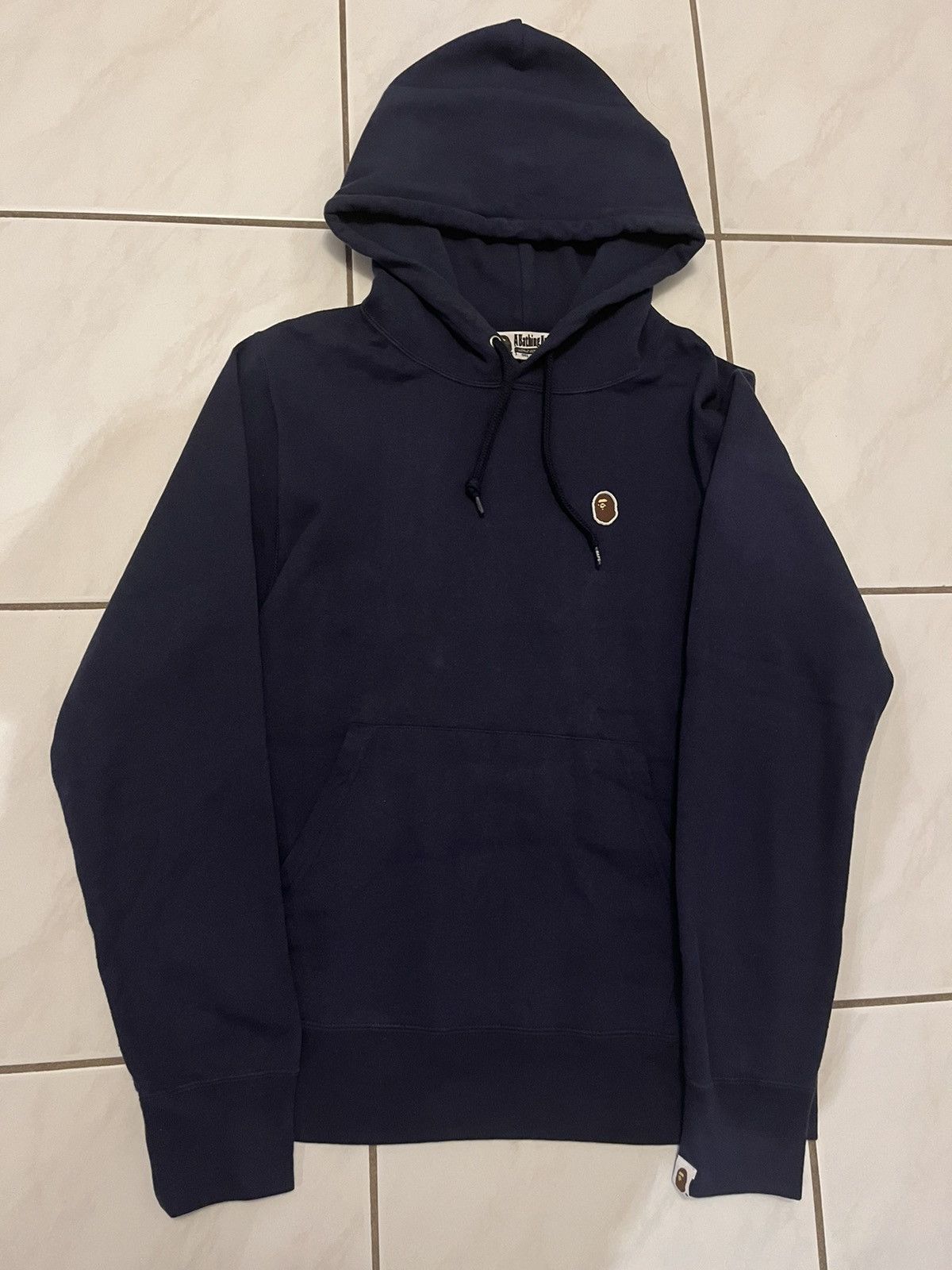 image of Bape Navy Hoodie in Blue, Men's (Size Medium)