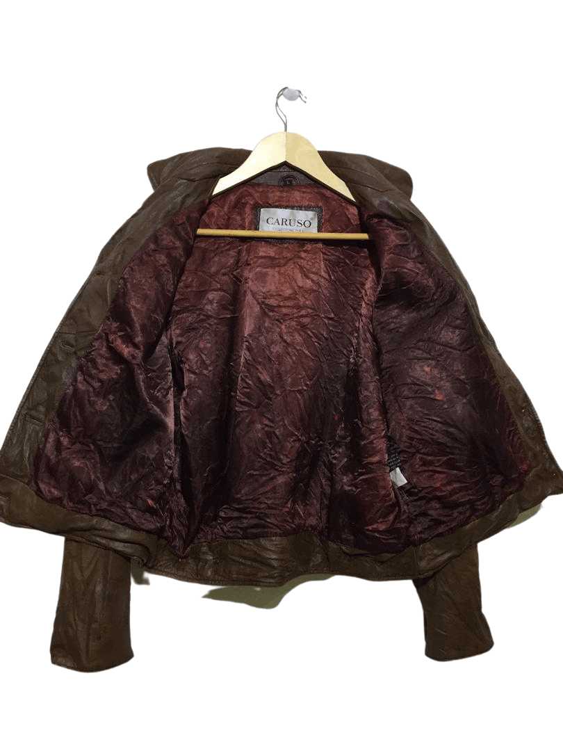 Caruso × Genuine Leather Caruso Brown Button-ups Leather Jacket Size US L / EU 52-54 / 3 - 10 Thumbnail