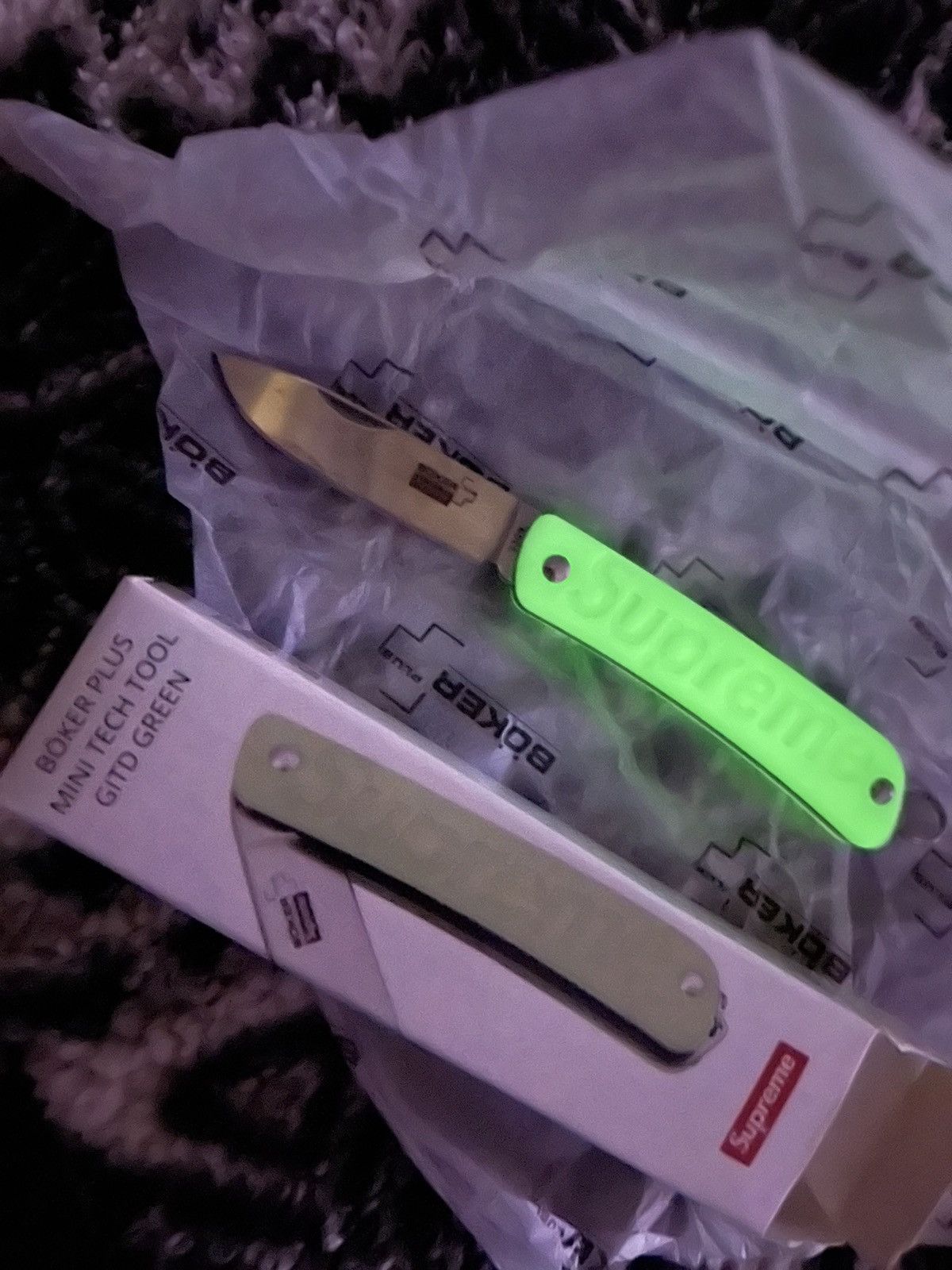 Supreme boker glow in the dark knife