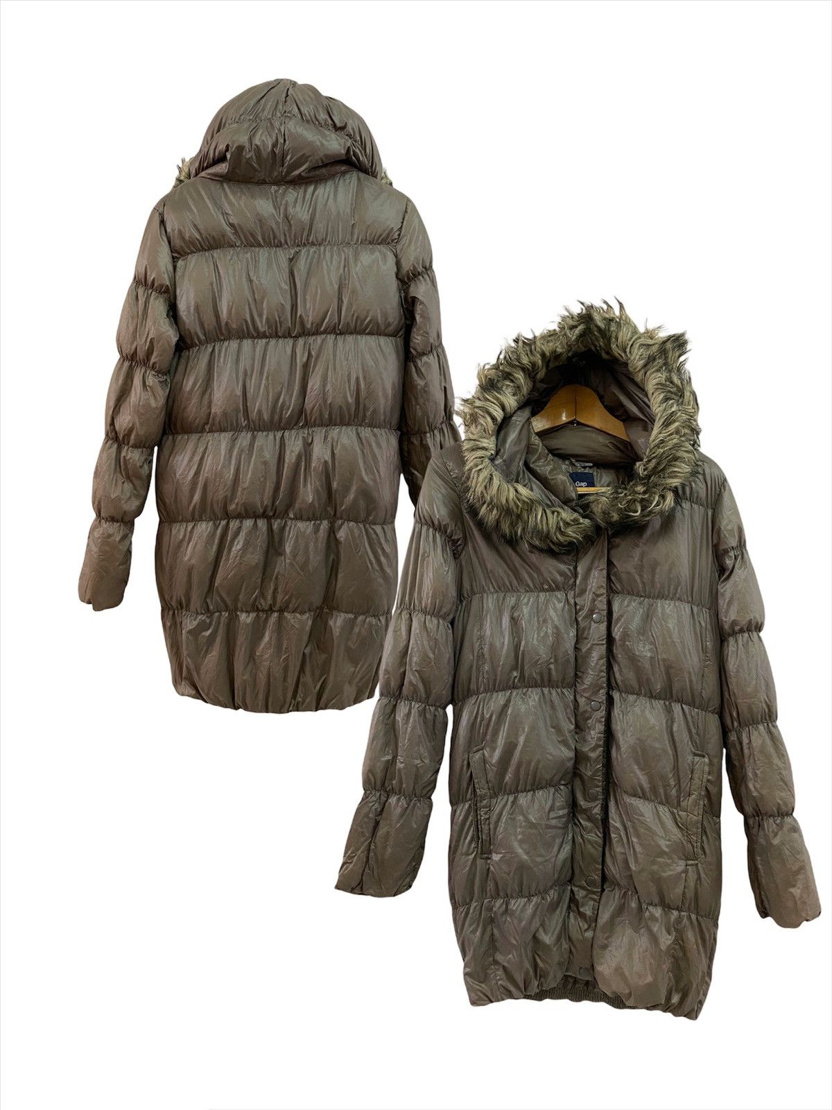 Gap Vintage Gap Long Puffer Jacket Fur Hoodie Size S / US 4 / IT 40 - 3 Thumbnail