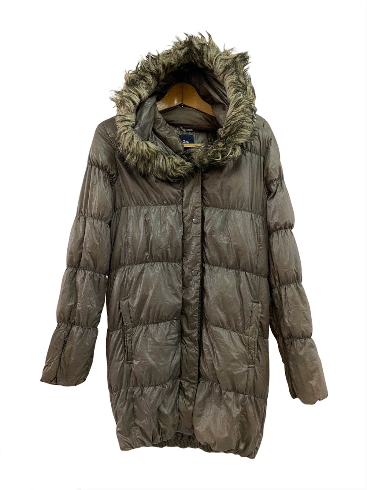 Gap Vintage Gap Long Puffer Jacket Fur Hoodie Size S / US 4 / IT 40 - 1 Thumbnail
