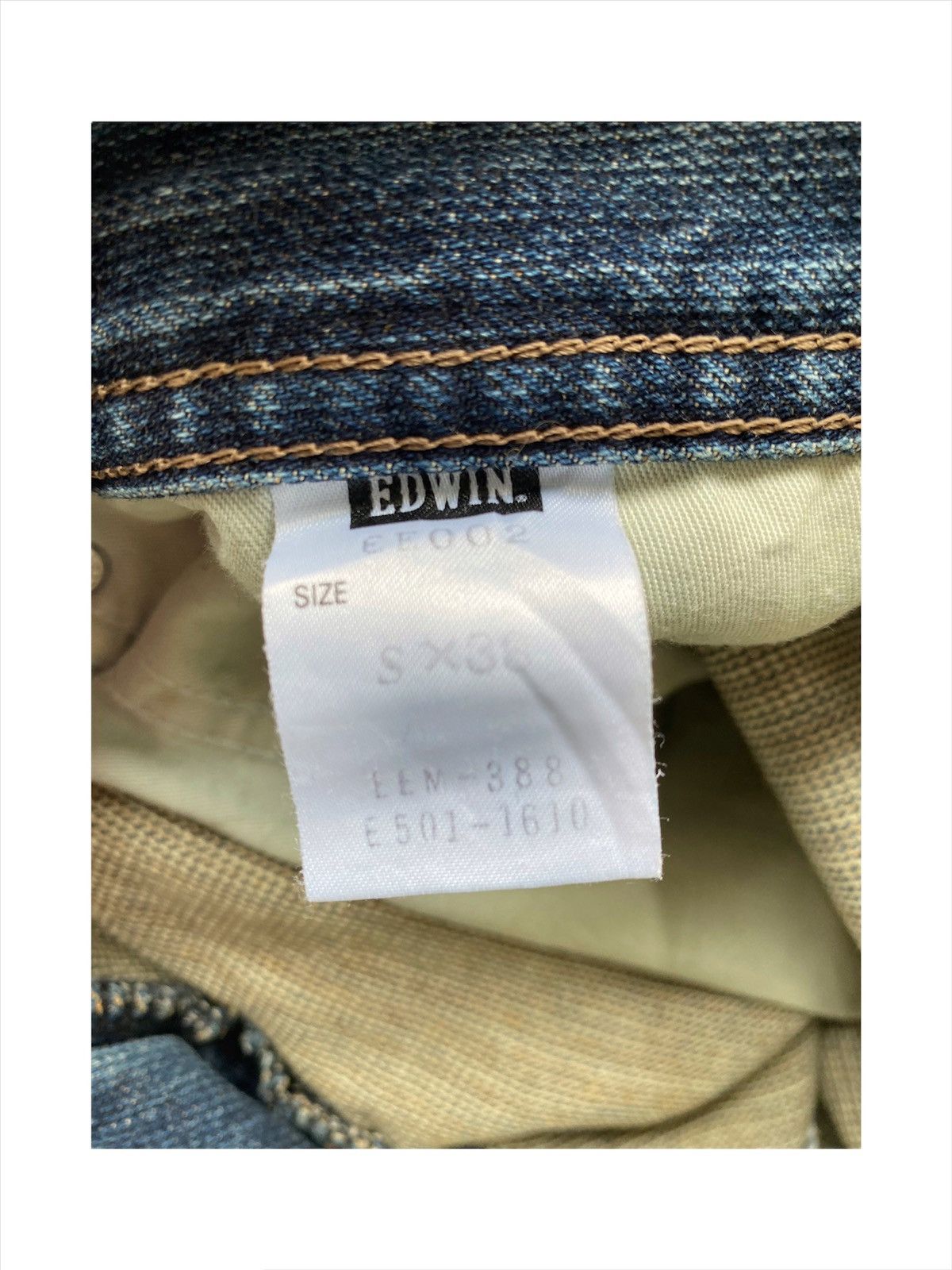 Edwin Vtg Edwin E-function Curved Leg Distressed Denim MadeInJapan Size US 31 - 14 Thumbnail