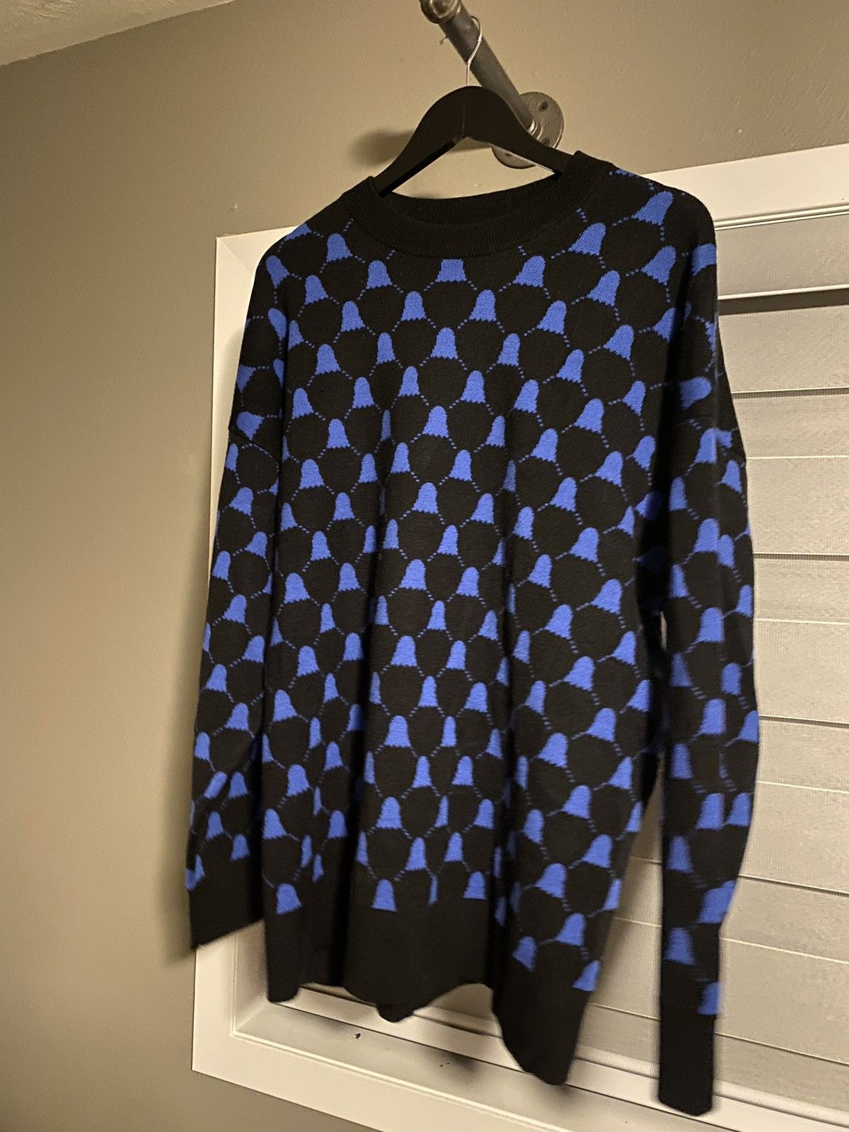 image of The Real Buy Ghost Knit Sweater In Black & Blue, Men's (Size Medium)