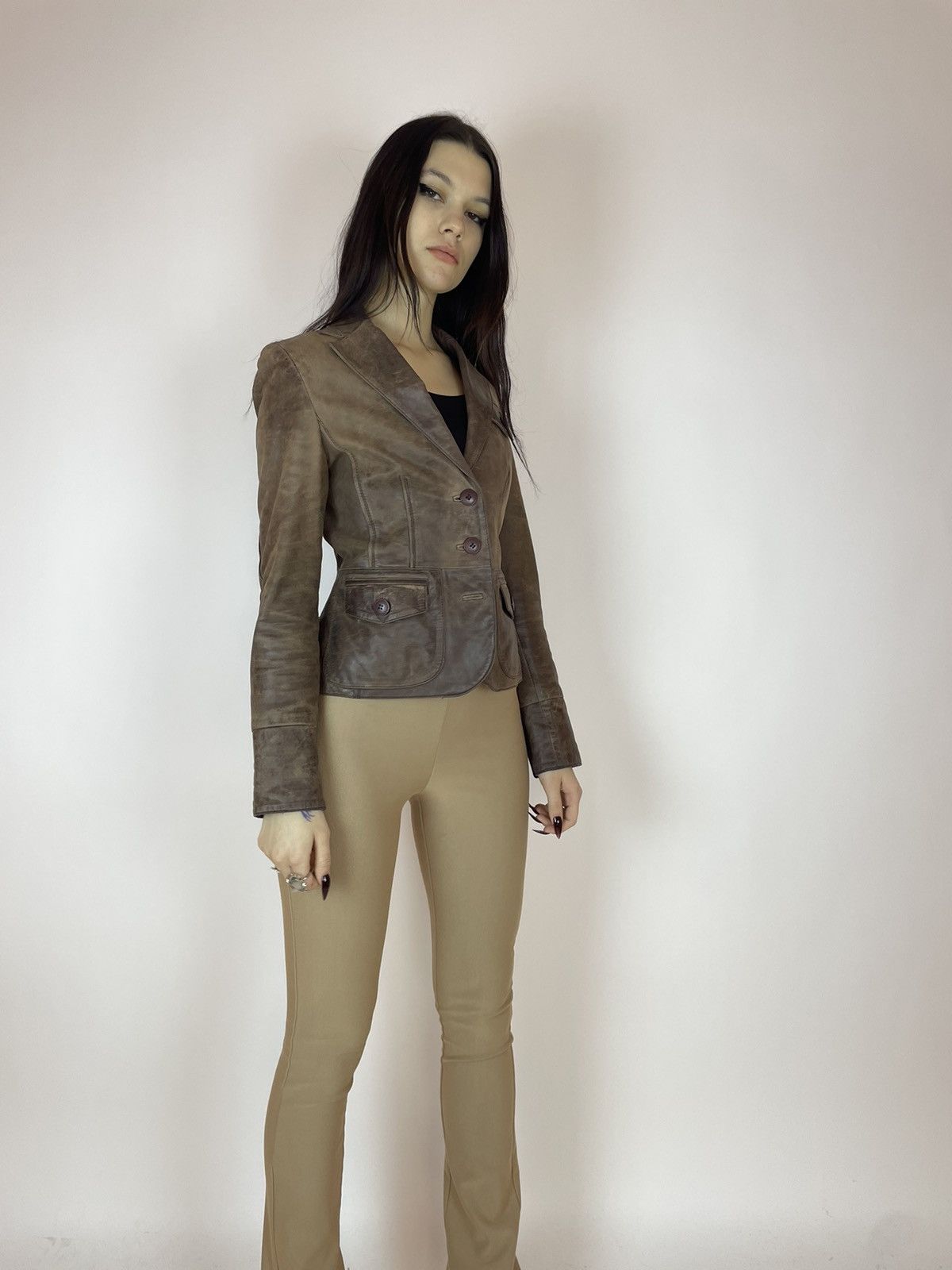 Vintage Vintage leather Blazer elegant brown jacket Womens size 34 Size S / US 4 / IT 40 - 6 Thumbnail