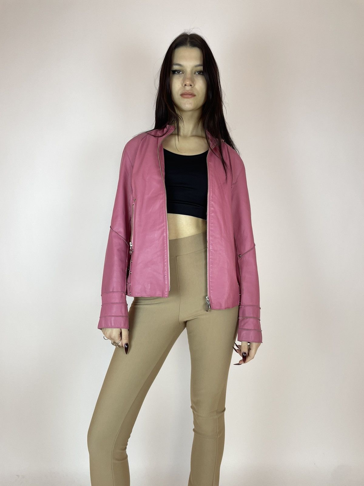 STEFFEN SCHRAUT STEFFEN SCHRAUT Leather pink jacket Womens size 42 Size L / US 10 / IT 46 - 4 Thumbnail