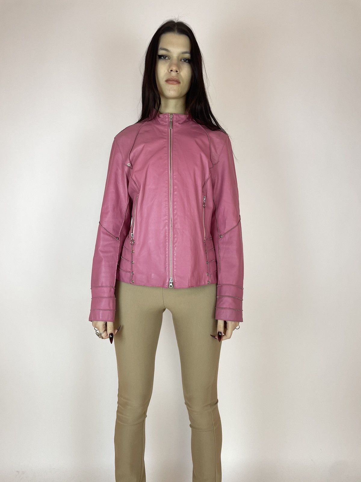 STEFFEN SCHRAUT STEFFEN SCHRAUT Leather pink jacket Womens size 42 Size L / US 10 / IT 46 - 8 Thumbnail