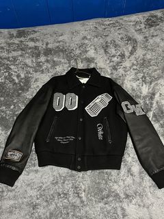 Off White Off-White Not Real Bomber Jacket in Black Leather ref