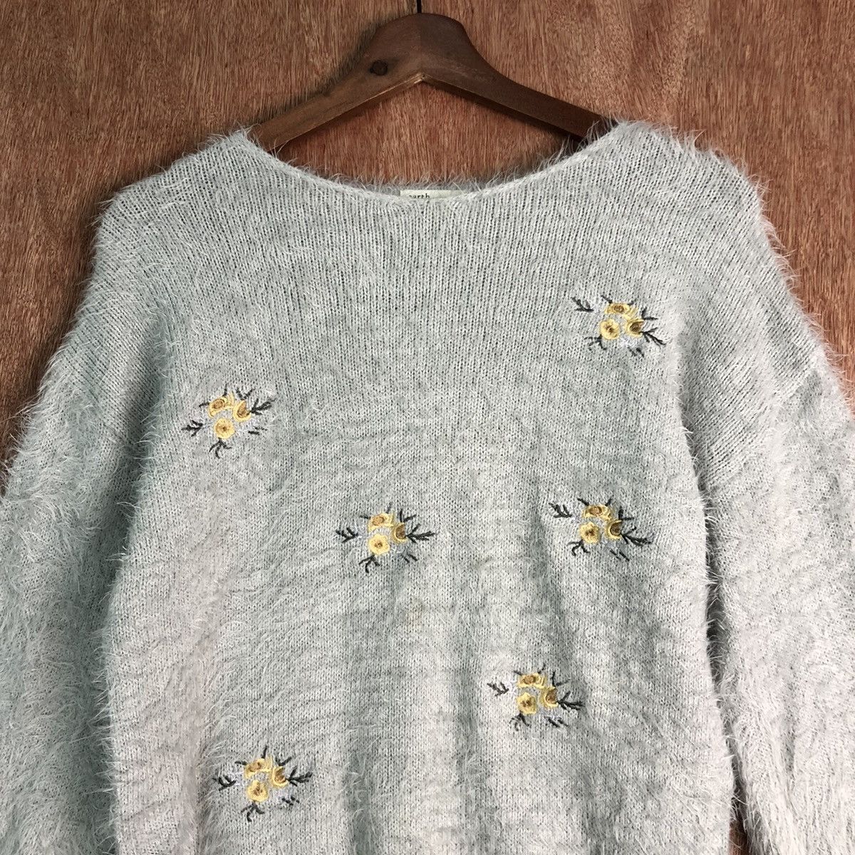 Homespun Knitwear DLL Earth Music & Ecology Grey Mohair Shag KNitwear #c225 Size US S / EU 44-46 / 1 - 2 Thumbnail