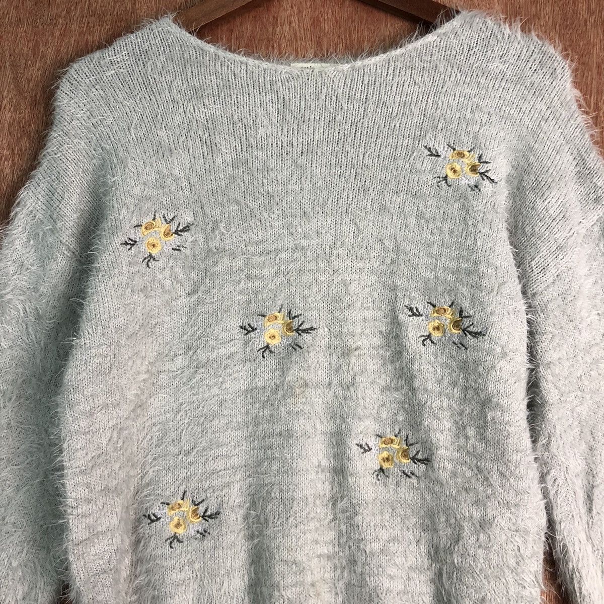 Homespun Knitwear DLL Earth Music & Ecology Grey Mohair Shag KNitwear #c225 Size US S / EU 44-46 / 1 - 8 Thumbnail
