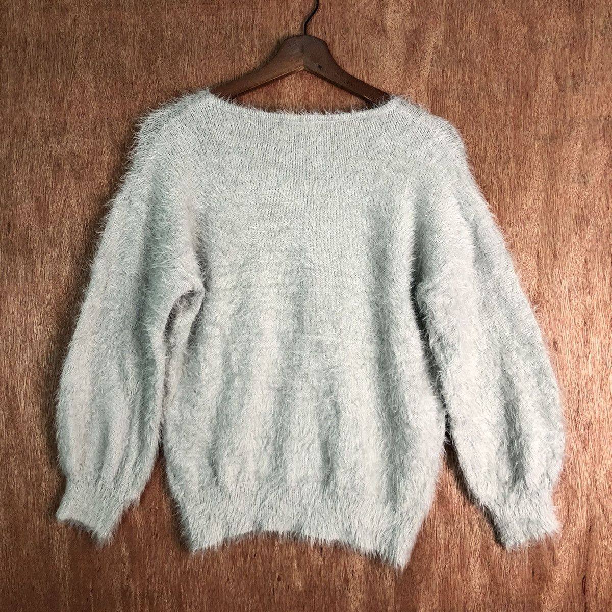 Homespun Knitwear DLL Earth Music & Ecology Grey Mohair Shag KNitwear #c225 Size US S / EU 44-46 / 1 - 10 Thumbnail