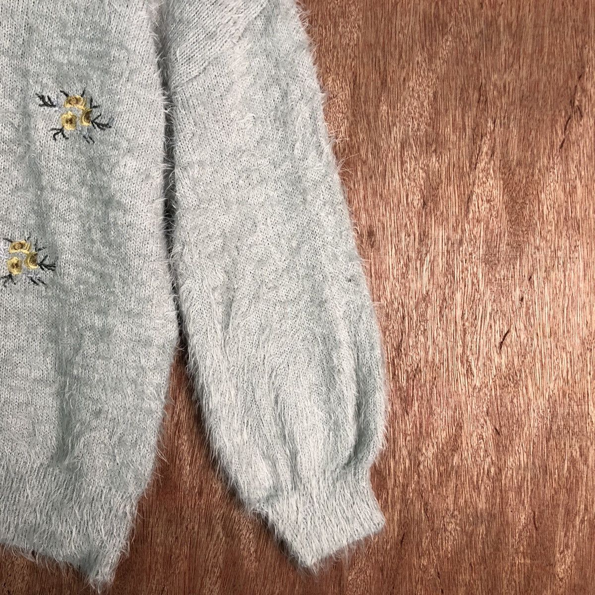 Homespun Knitwear DLL Earth Music & Ecology Grey Mohair Shag KNitwear #c225 Size US S / EU 44-46 / 1 - 5 Thumbnail