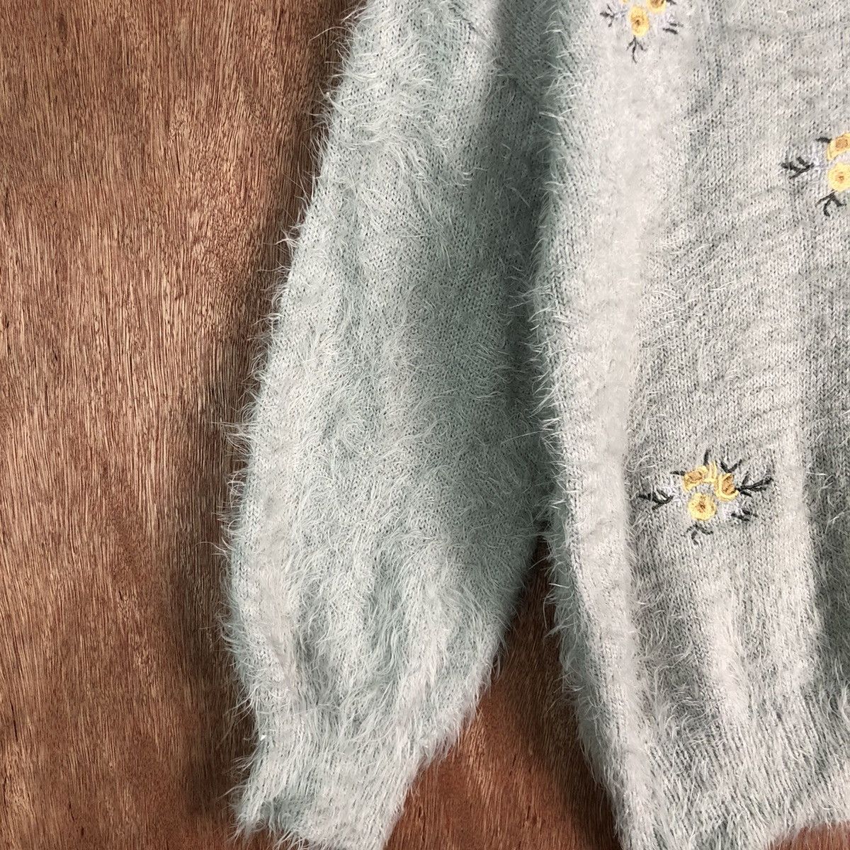 Homespun Knitwear DLL Earth Music & Ecology Grey Mohair Shag KNitwear #c225 Size US S / EU 44-46 / 1 - 7 Thumbnail