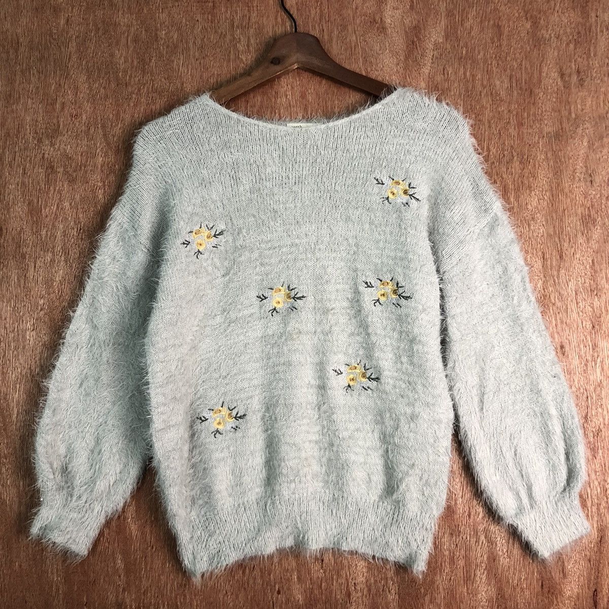Homespun Knitwear DLL Earth Music & Ecology Grey Mohair Shag KNitwear #c225 Size US S / EU 44-46 / 1 - 3 Thumbnail