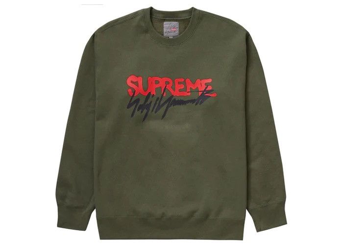 Supreme Yohji Yamamoto Crewneck Olive Sweatshirts Hoodies