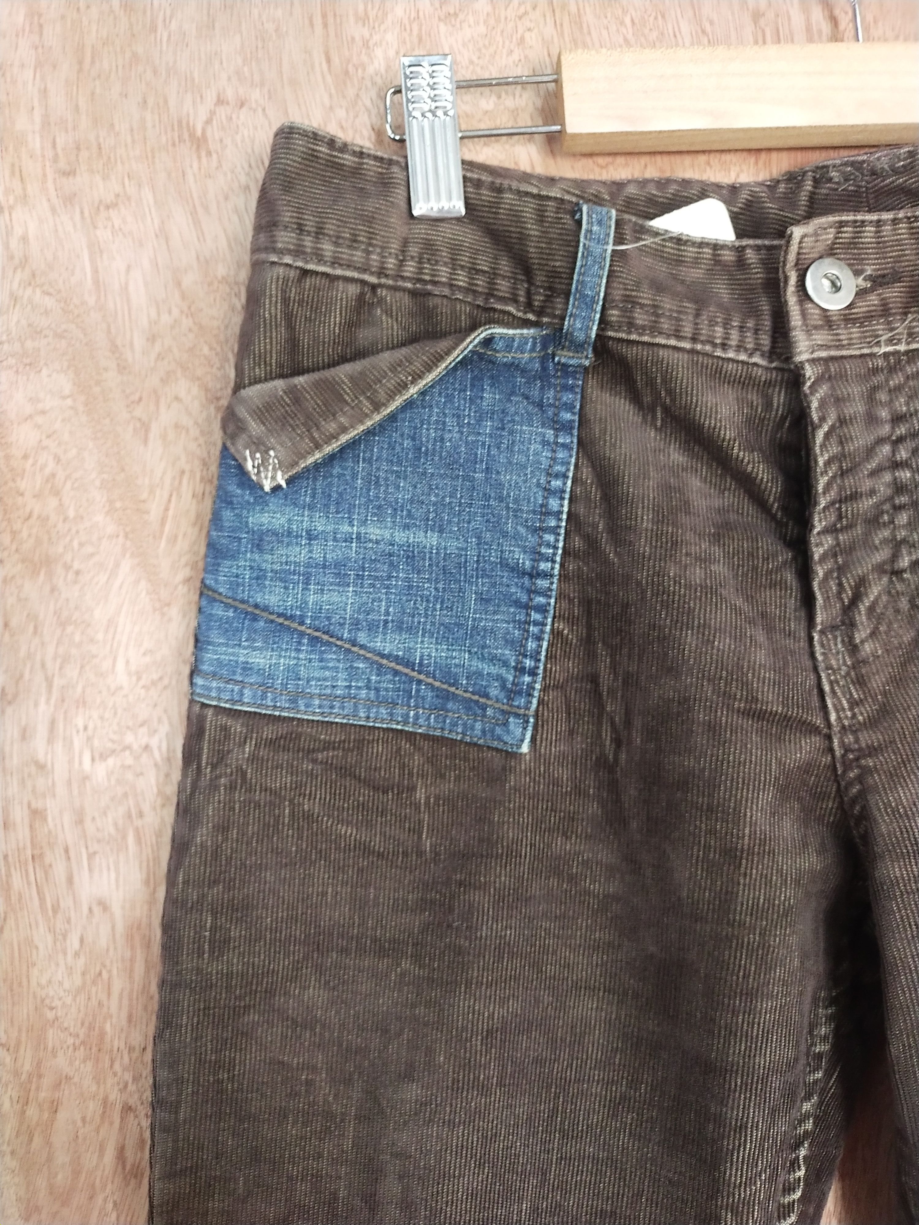 Japanese Brand Japan Patchwork brown corduroy denim pants #S081 Size US 27 - 3 Thumbnail