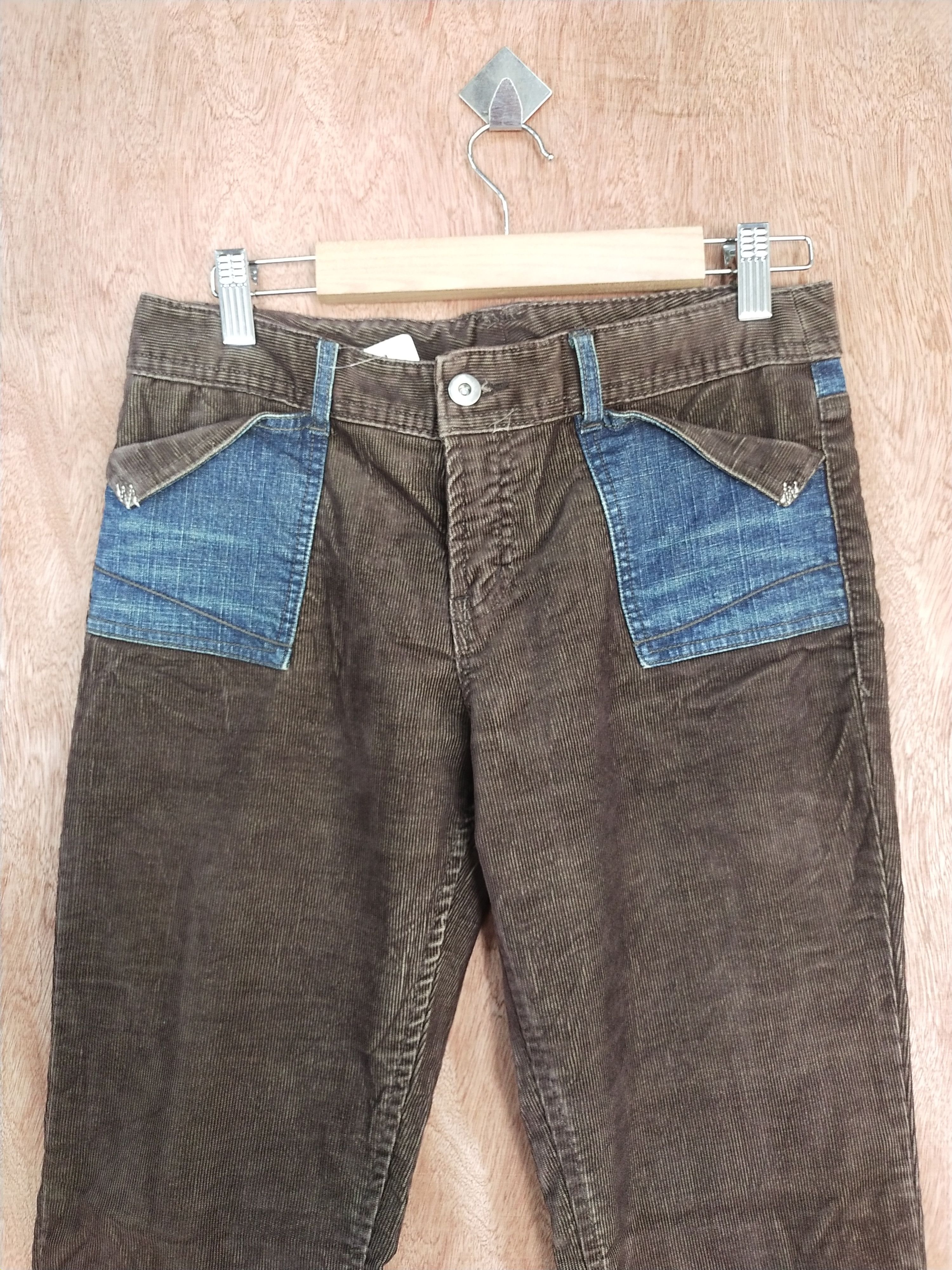 Japanese Brand Japan Patchwork brown corduroy denim pants #S081 Size US 27 - 2 Thumbnail