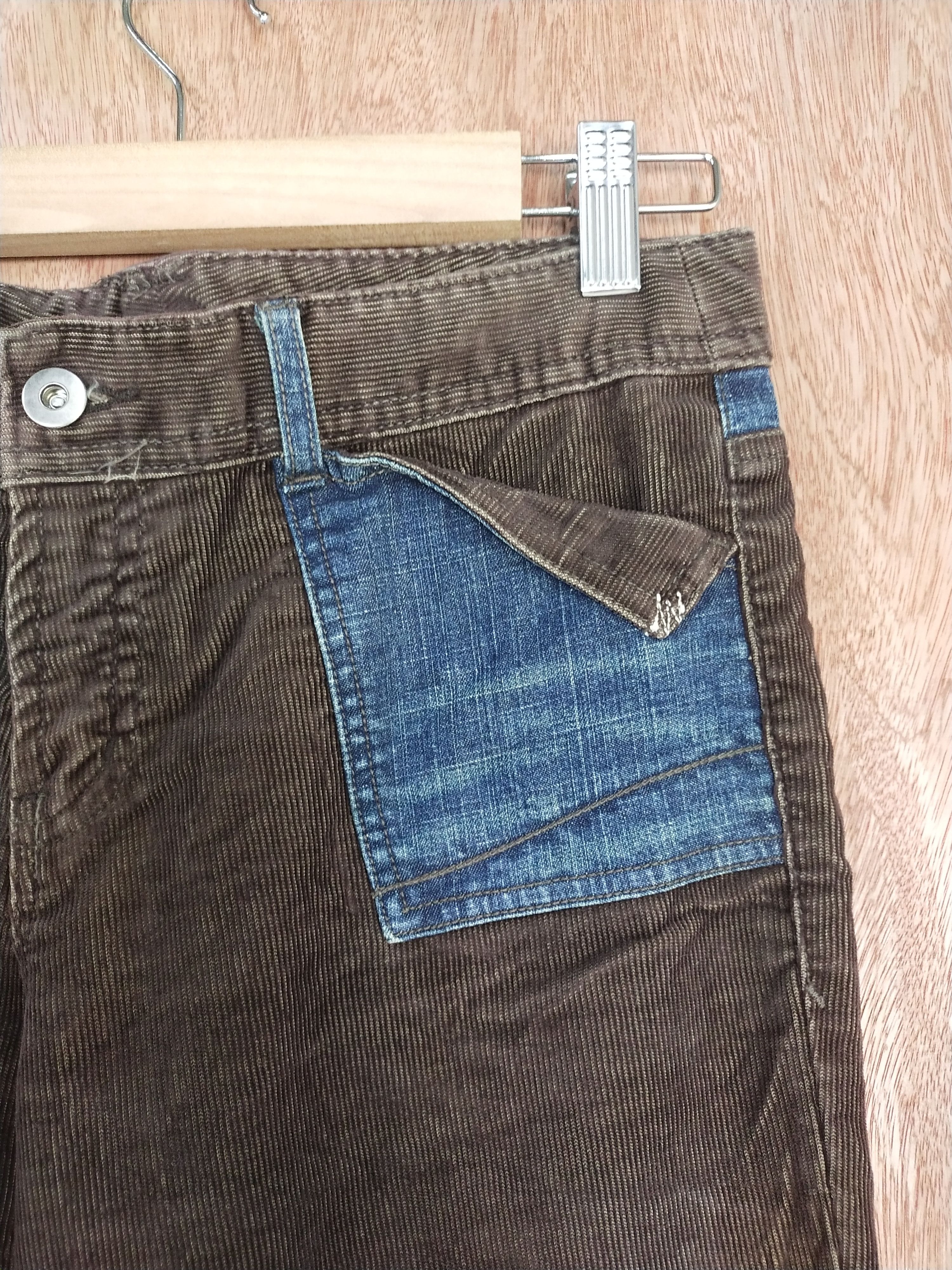 Japanese Brand Japan Patchwork brown corduroy denim pants #S081 Size US 27 - 5 Thumbnail