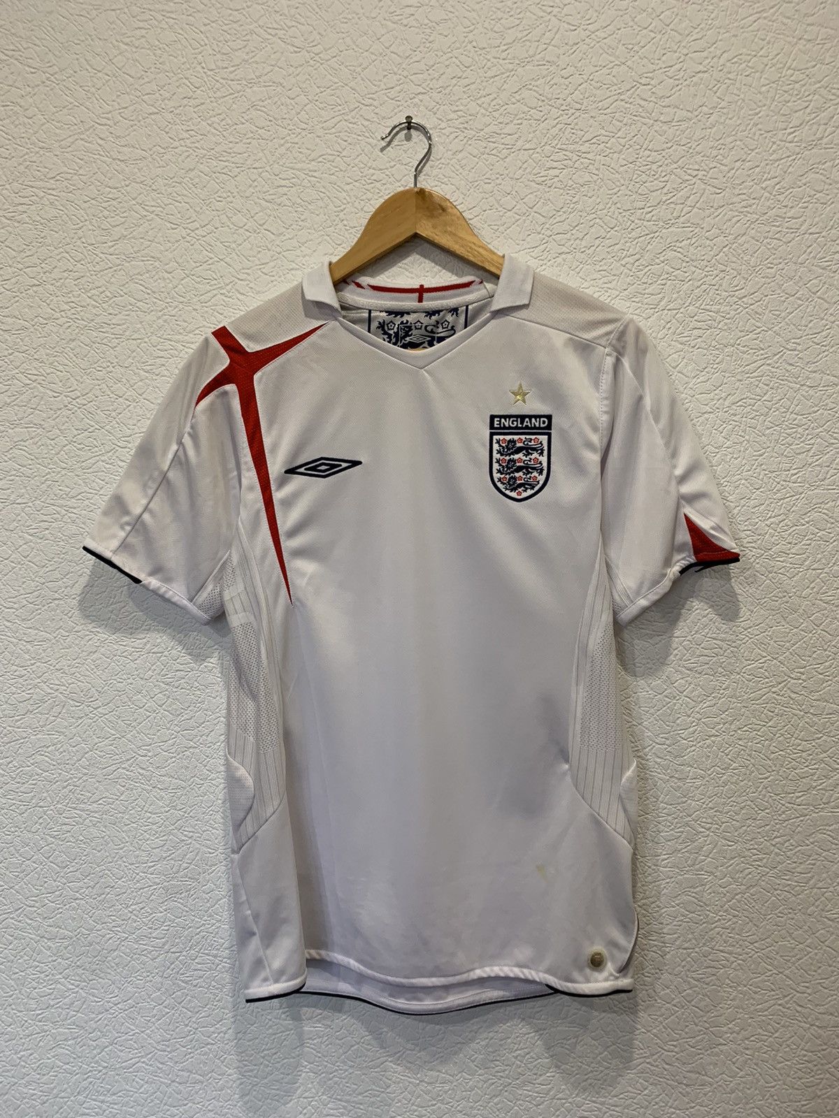 Maillot De Football Angleterre Umbro - Domicile 2005-07, Joueur John Terry #6, Taille XL, Occasion, Blanc