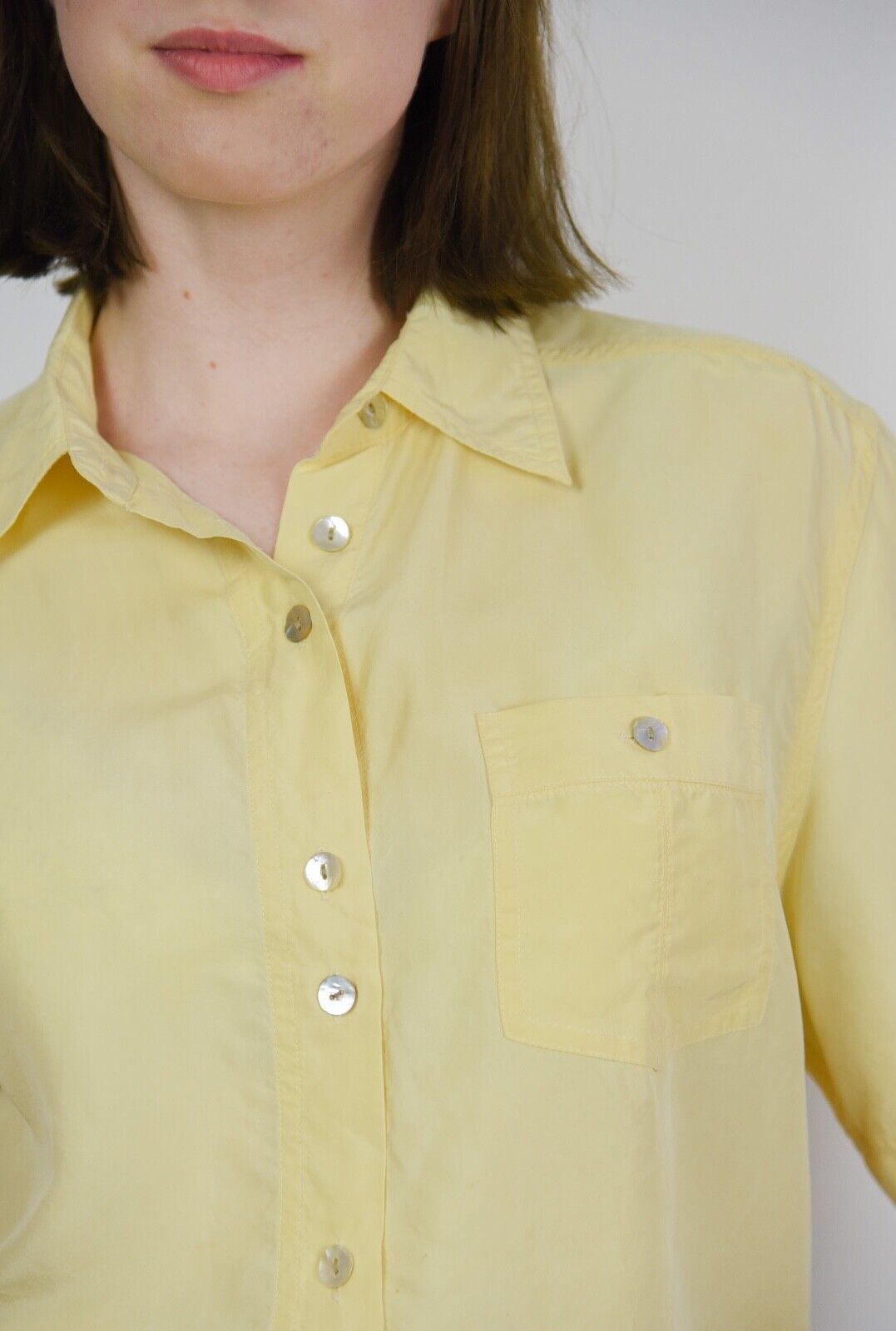 Other × Vintage 90's Womens Pure Silk Blouse Shirt Button Short Sleeves Size M / US 6-8 / IT 42-44 - 5 Thumbnail