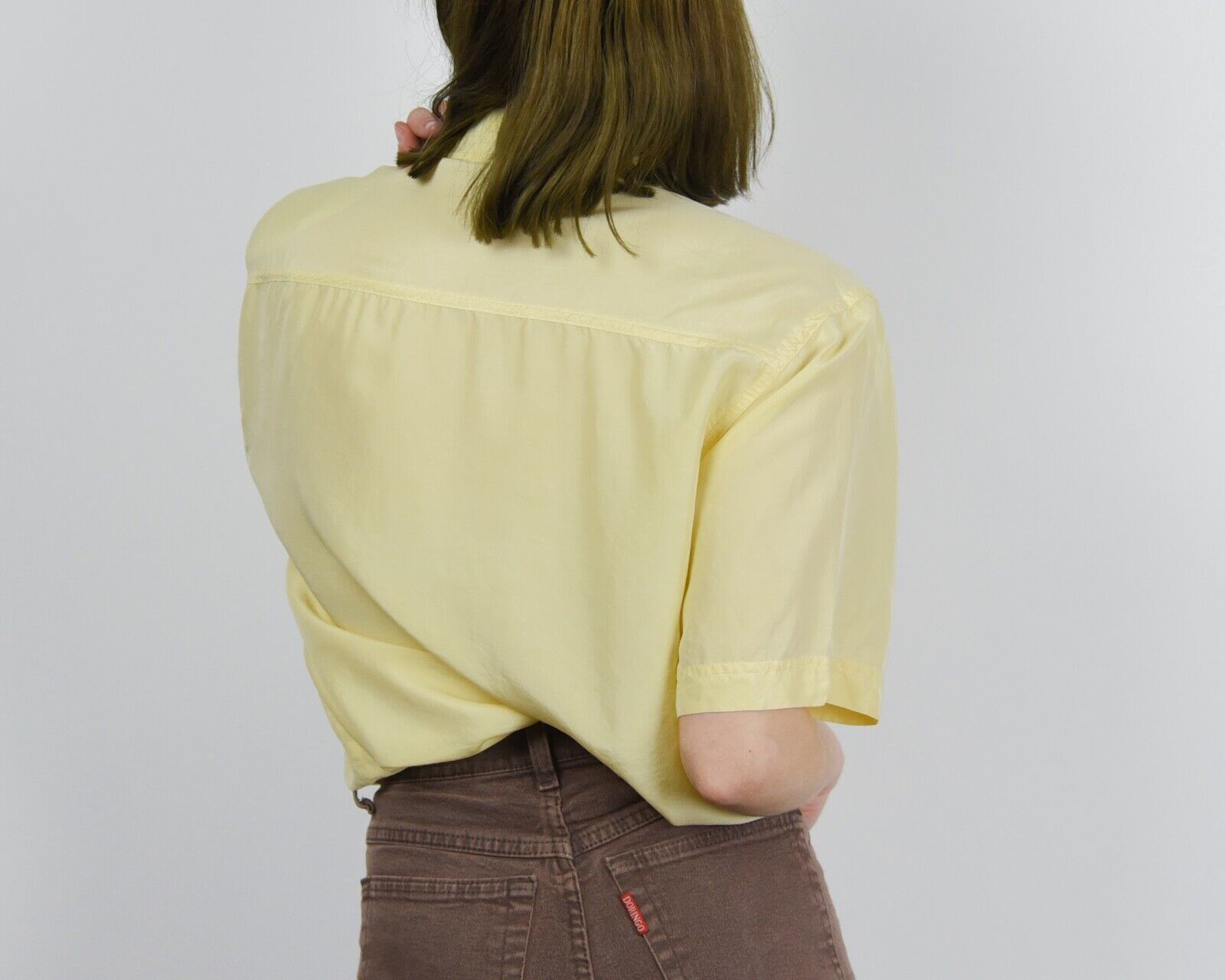 Other × Vintage 90's Womens Pure Silk Blouse Shirt Button Short Sleeves Size M / US 6-8 / IT 42-44 - 6 Thumbnail