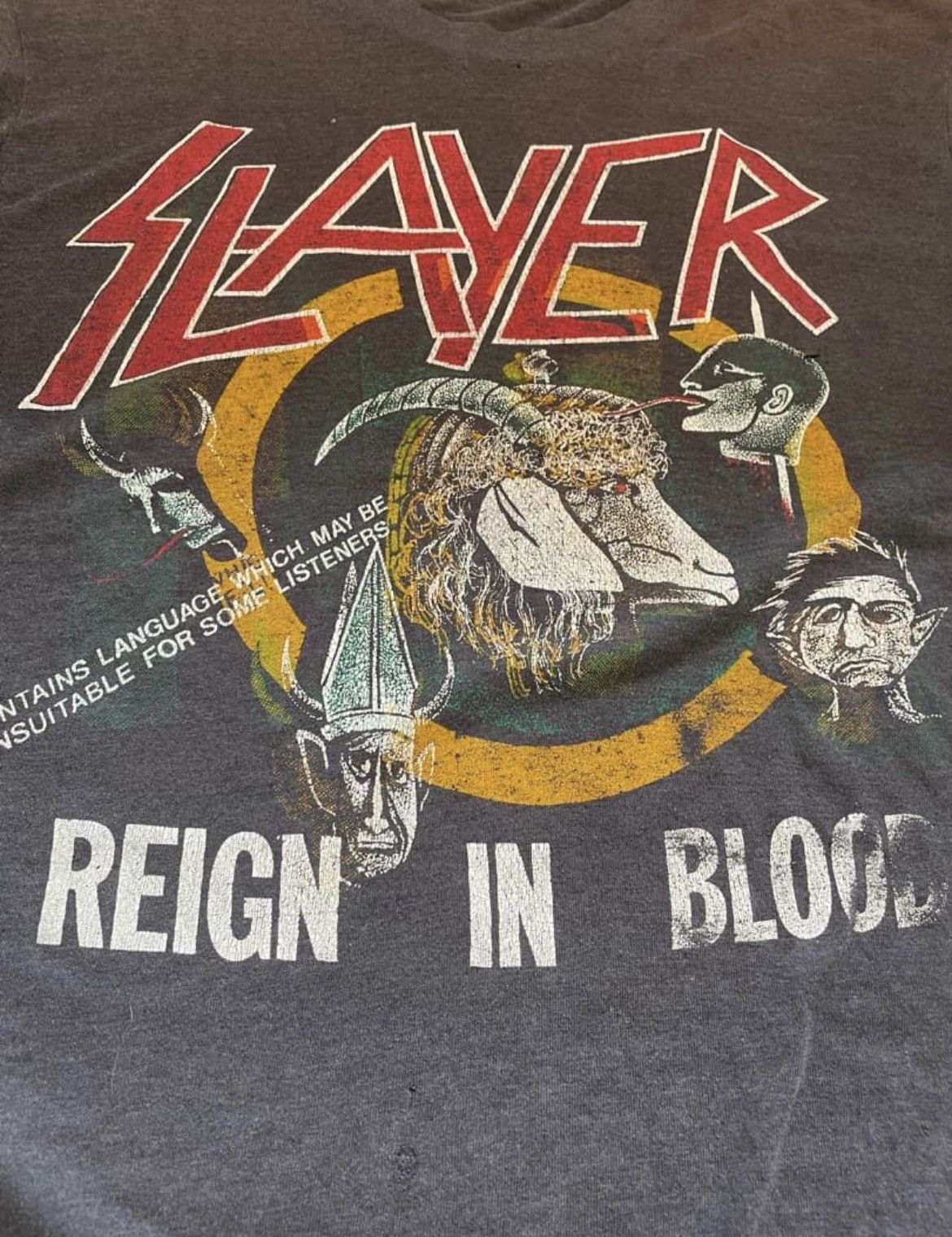Band Tees × Slayer × Vintage Slayer Reign In Blood Vintage T-Shirt 