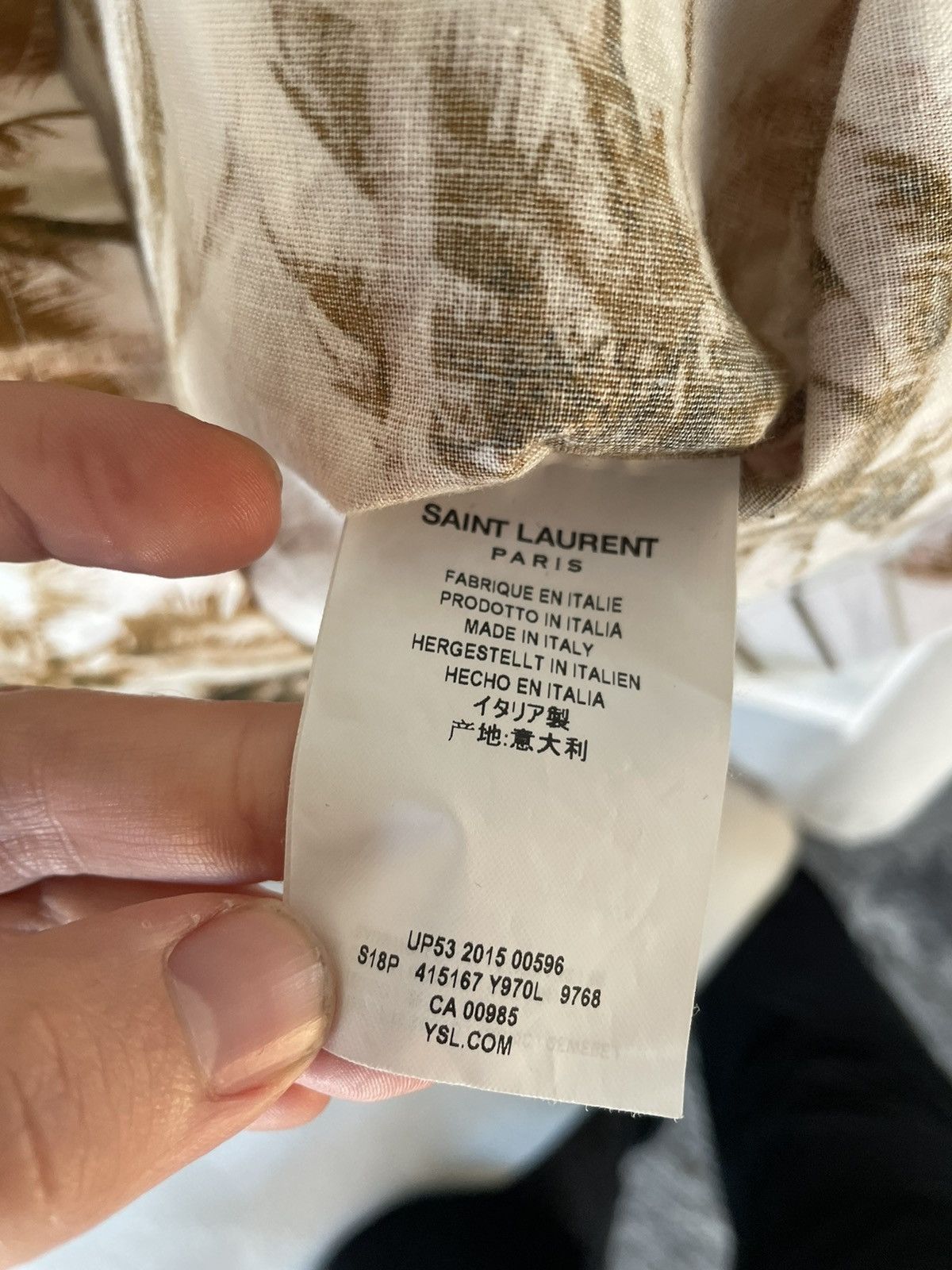 Hedi Slimane × Saint Laurent Paris Saint Laurent Shirt 16SS Hawaiian Shirt Size US S / EU 44-46 / 1 - 8 Thumbnail