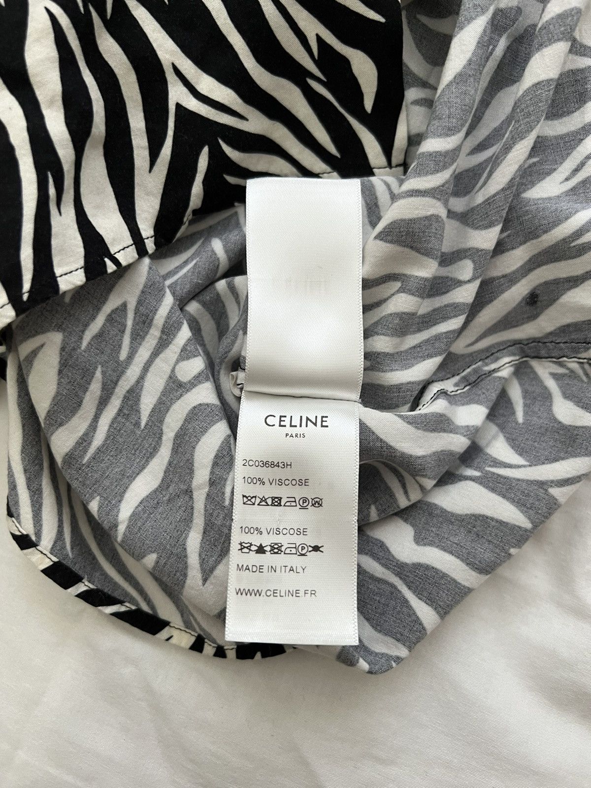 Celine Celine Silky Zebra Button Up Shirt Camp Collar 2020 S/S Size US XS / EU 42 / 0 - 3 Thumbnail