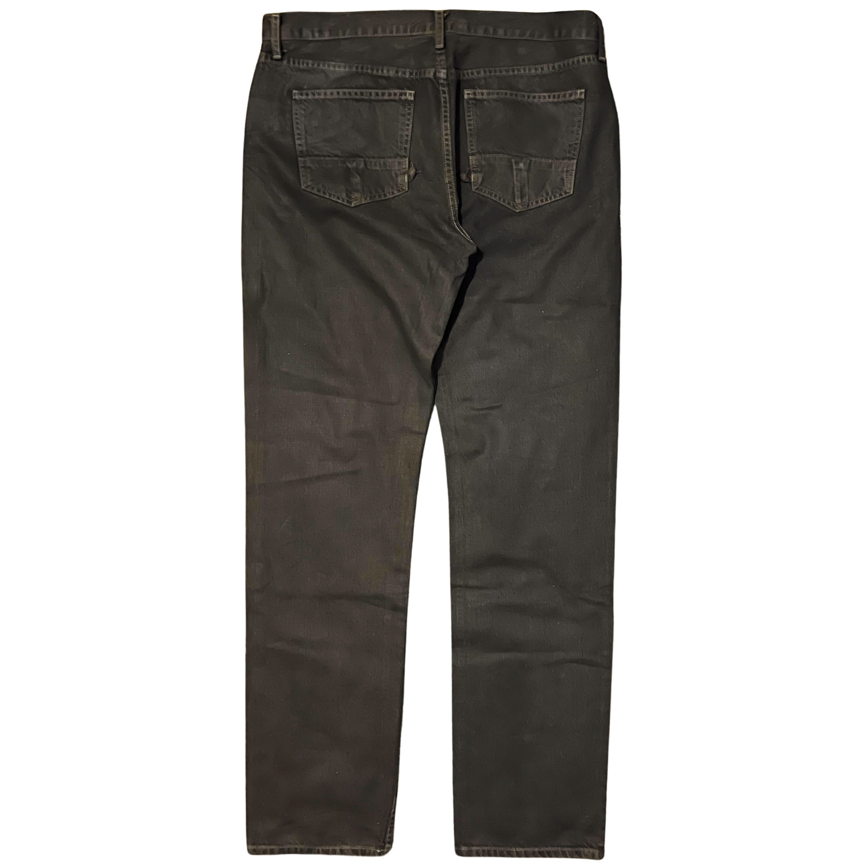 Rick Owens Rick Owens Slab Waxed Dark Brown Denim 2002 Size US 34 / EU 50 - 2 Thumbnail