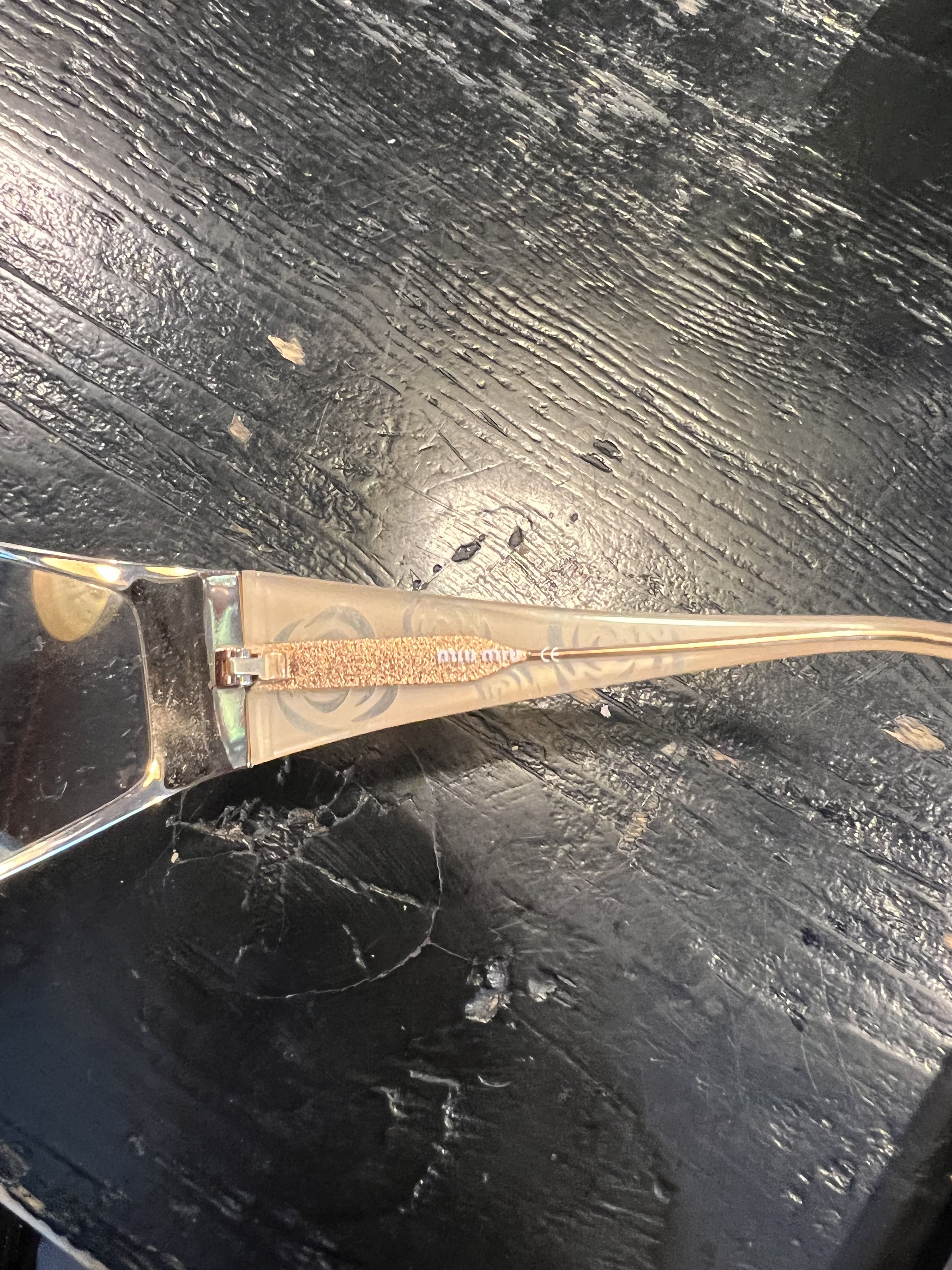 Miu Miu MiuMiu Golden Sunglasses Size ONE SIZE - 2 Thumbnail
