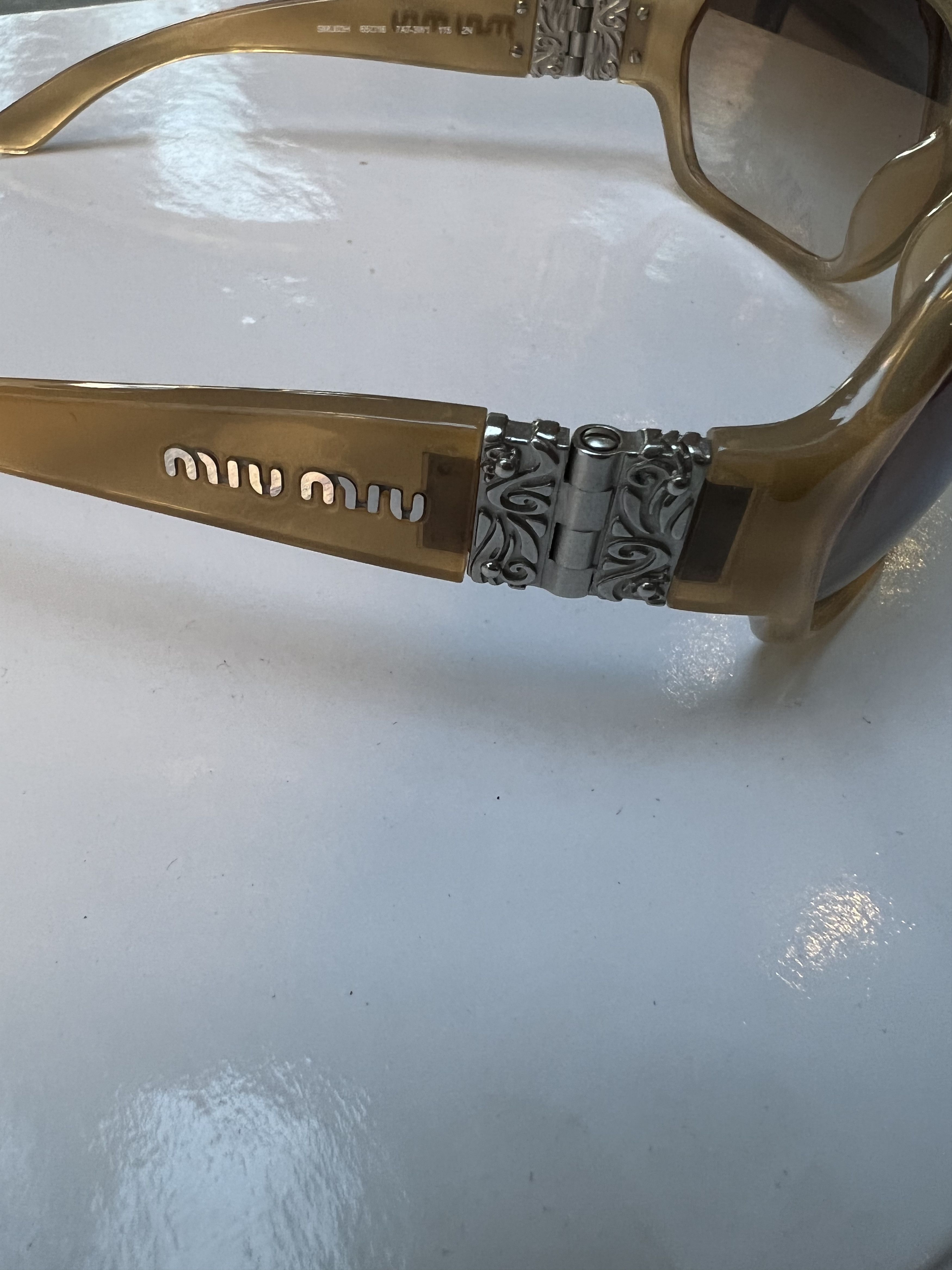 Miu Miu Miu Miu Gold Plated Oval Sunglasses Size ONE SIZE - 2 Thumbnail