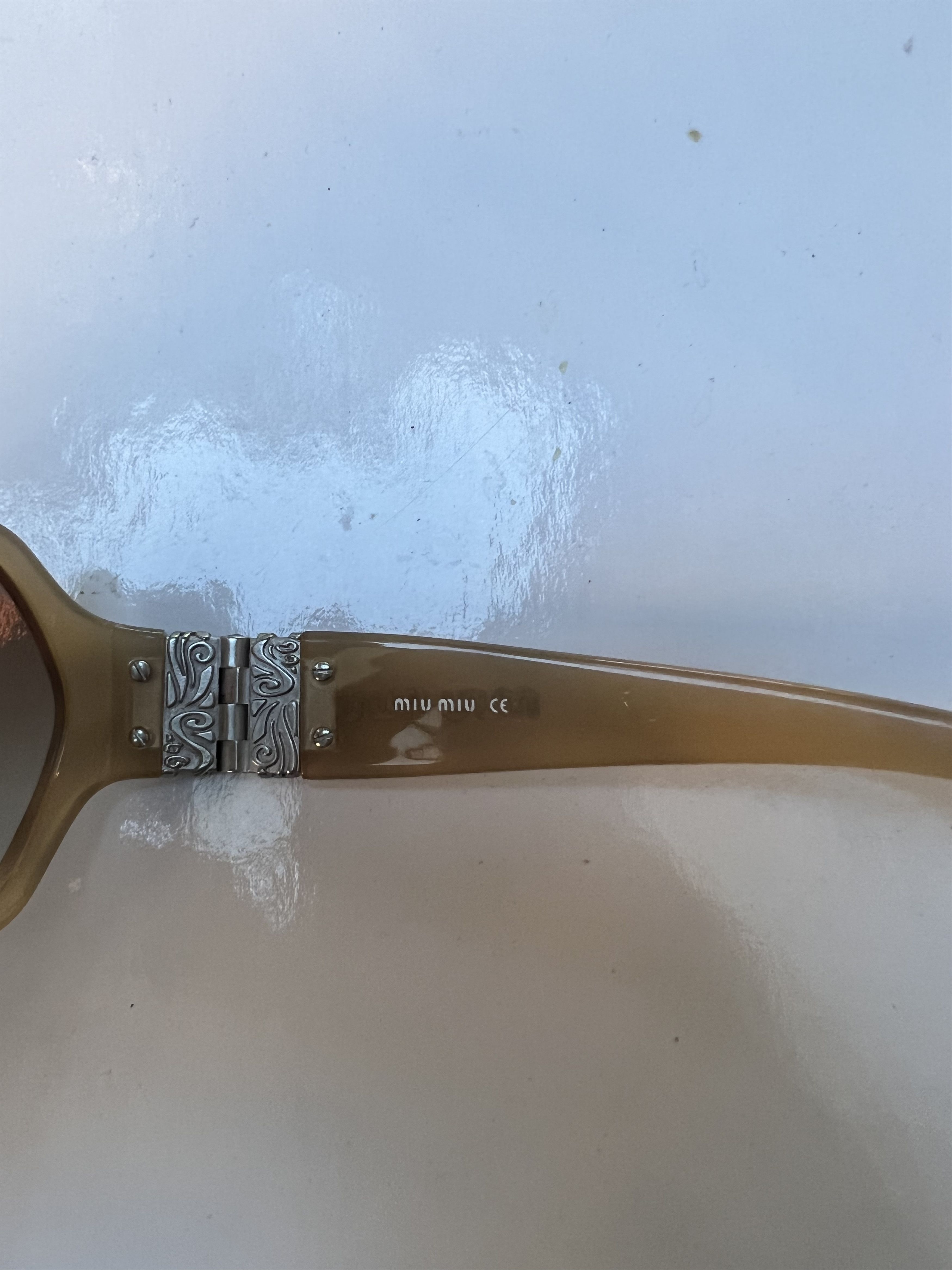 Miu Miu Miu Miu Gold Plated Oval Sunglasses Size ONE SIZE - 3 Thumbnail
