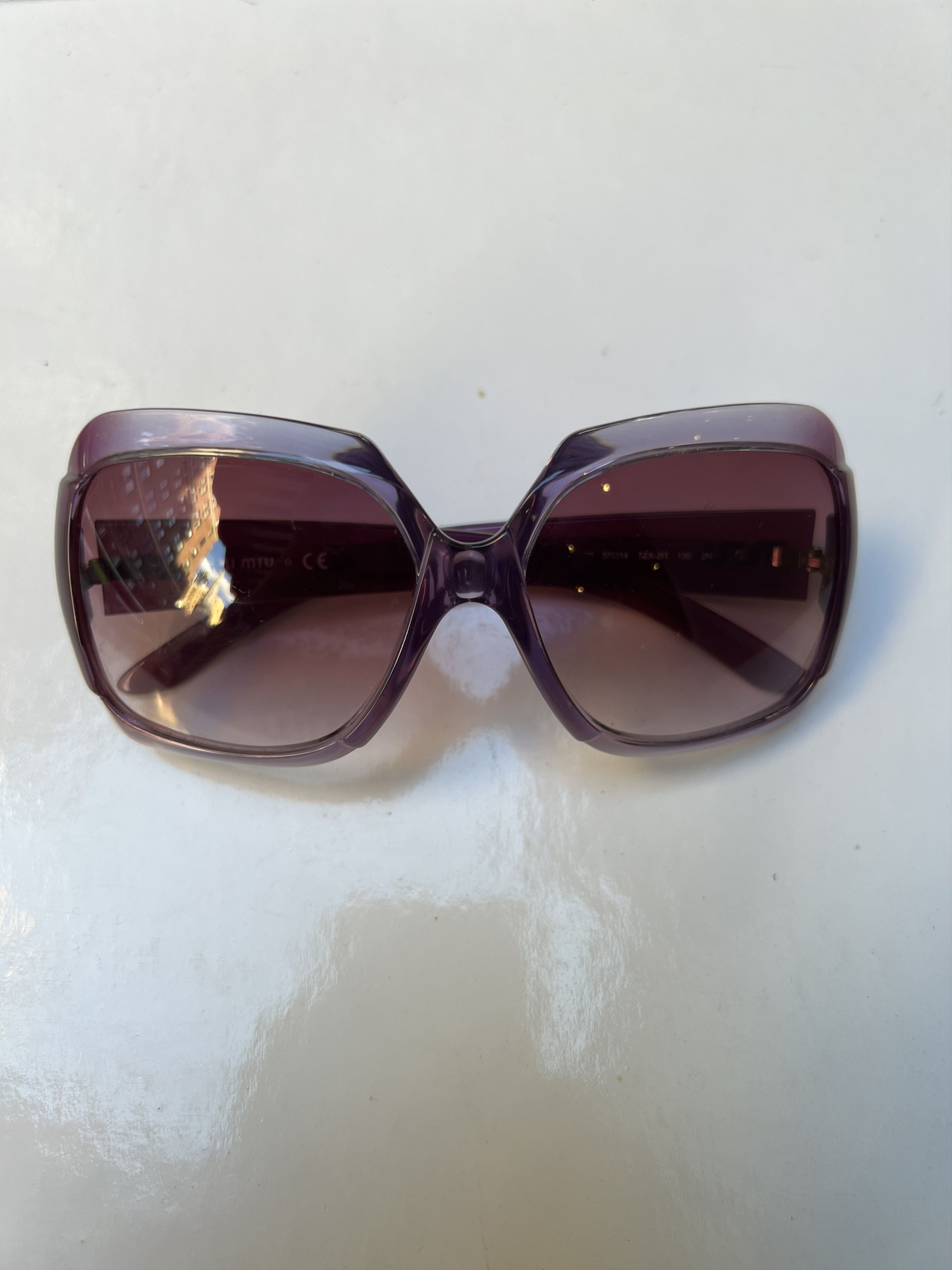 Miu Miu Miu Miu Purple Sunglasses Size ONE SIZE - 4 Thumbnail