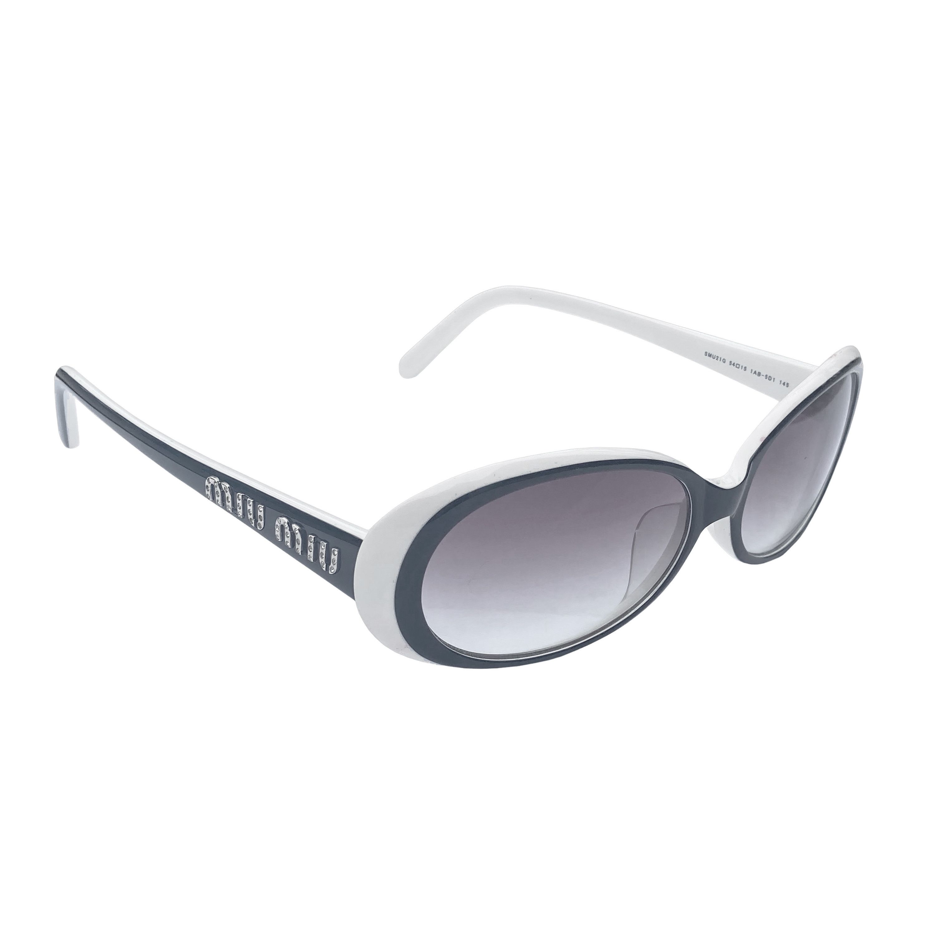 Miu Miu Miu Miu Black/White Swarovski Rhinestones Sunglasses Size ONE SIZE - 1 Thumbnail