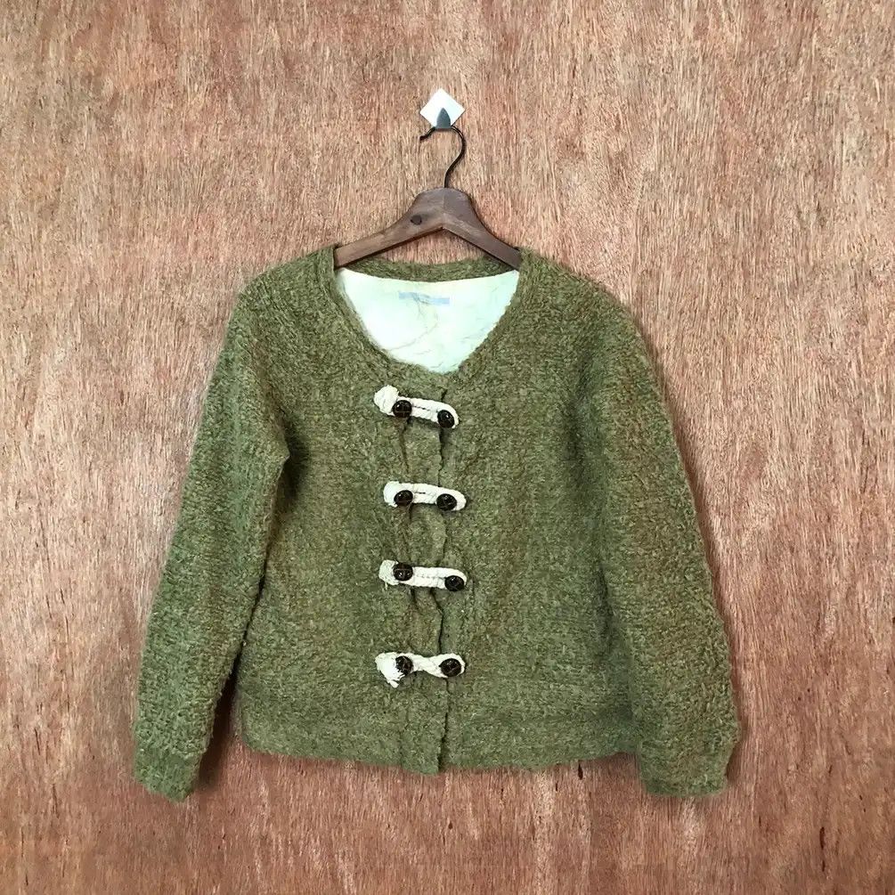 Aran Isles Knitwear × Japanese Brand Rashka Fille Green Knitwear #359 Size US M / EU 48-50 / 2 - 1 Thumbnail