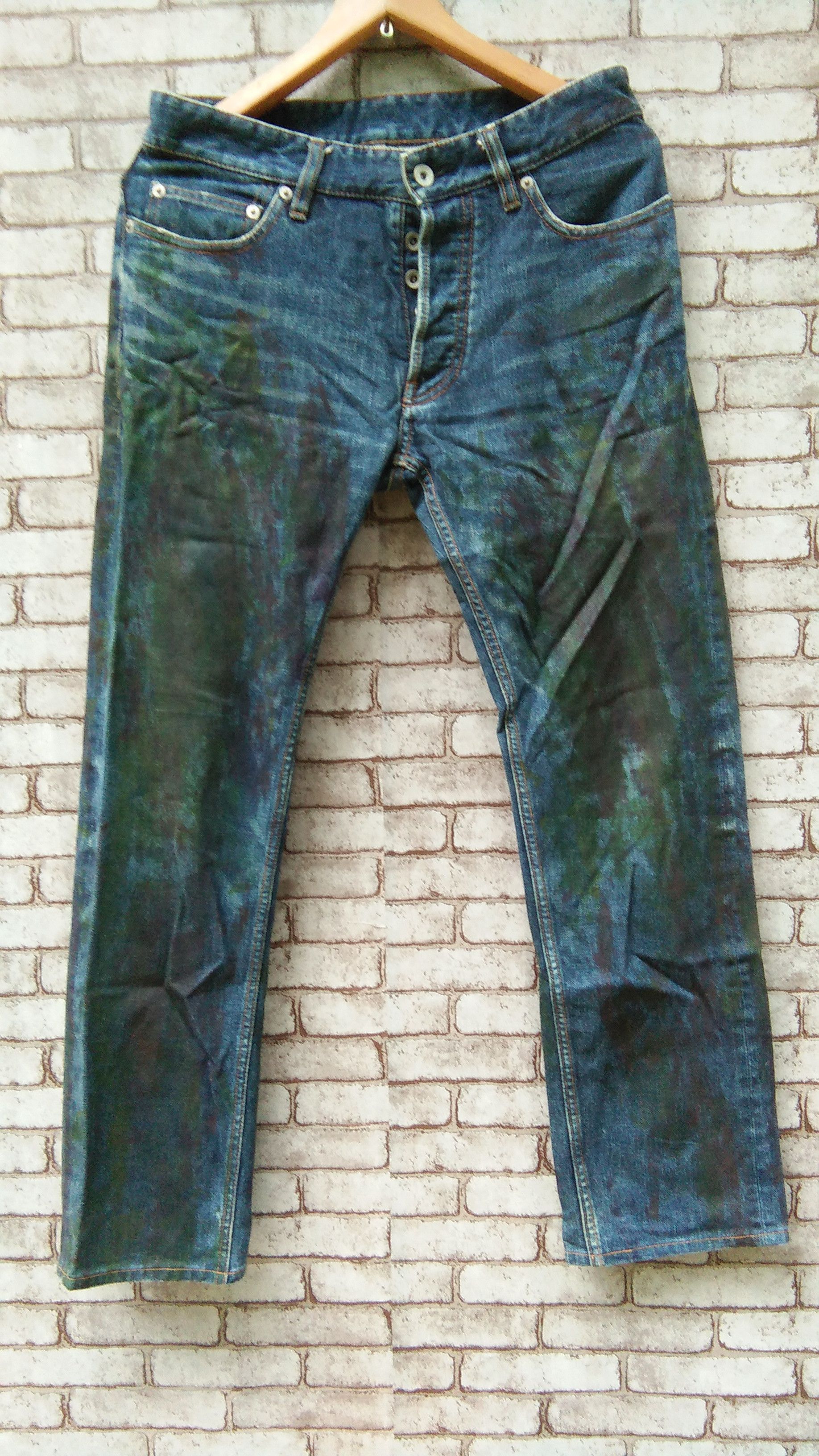Lideal painted jeans x japanese brand