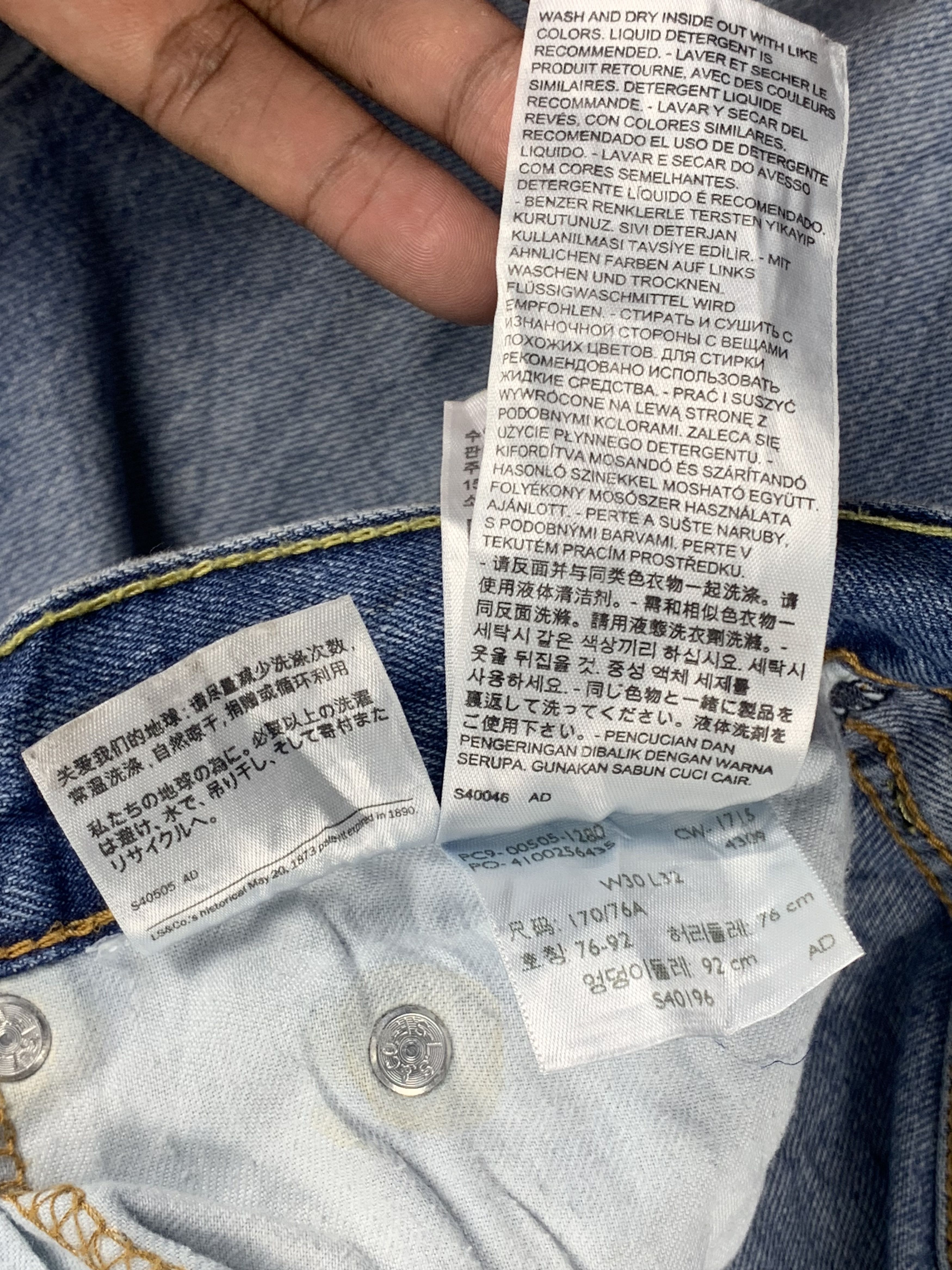 Levi's Vintage Levis 505 Light Blue Jeans DP1907 Size US 30 / EU 46 - 7 Thumbnail
