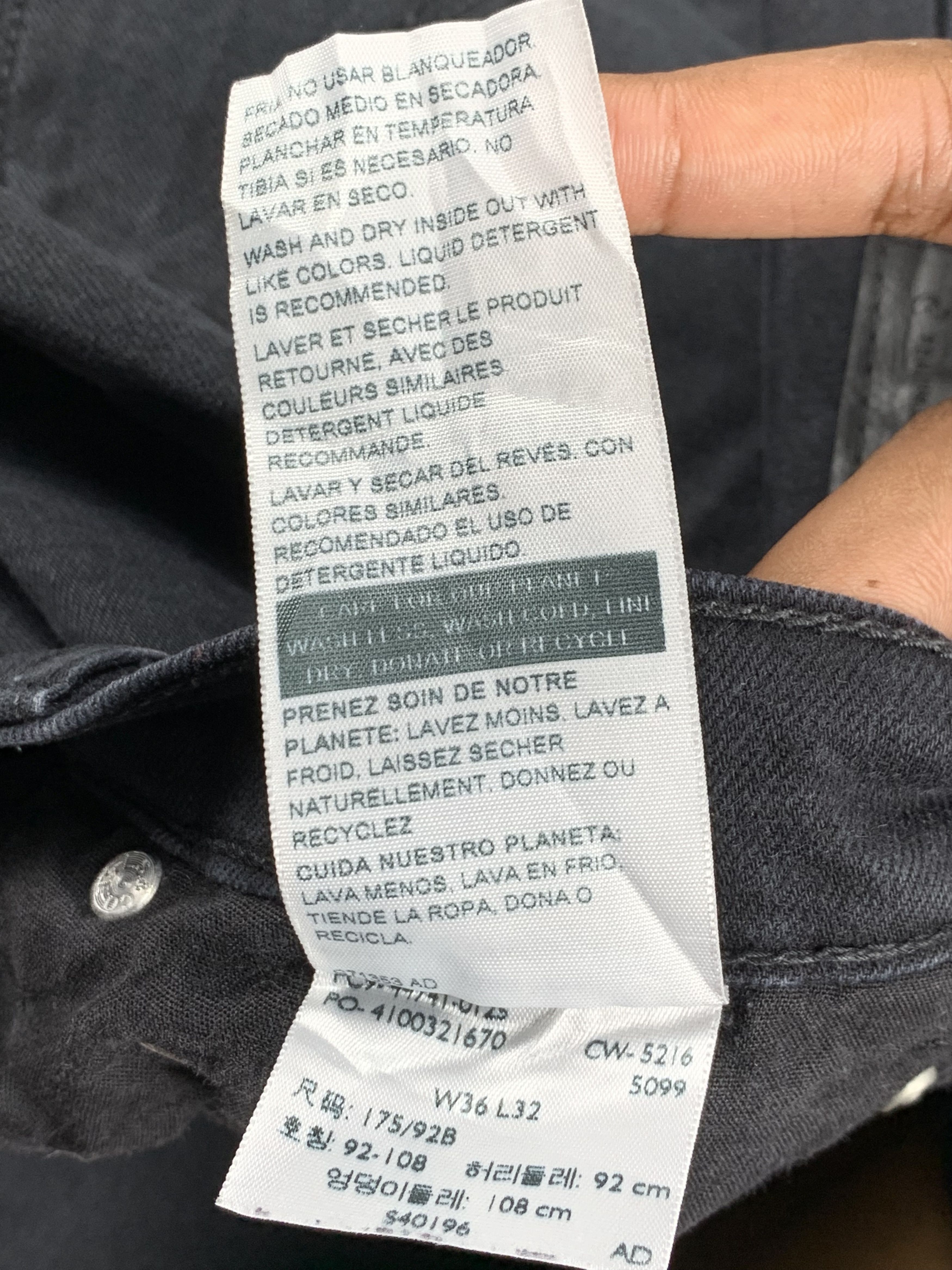 Levi's Vintage Levis Denizen Skinny Faded Black Jeans DP1924 Size US 34 / EU 50 - 8 Thumbnail