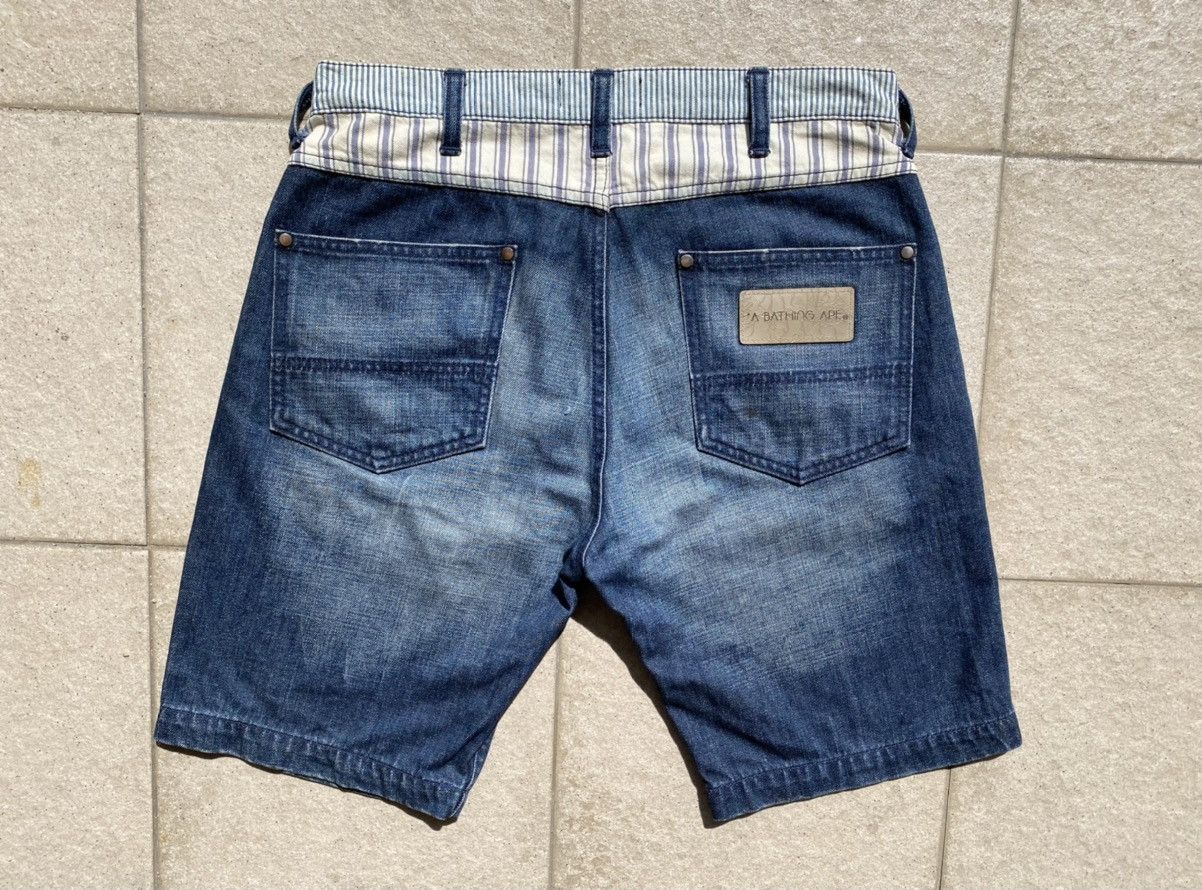 Bape × Nigo A Bathing Ape “BAPE” Hickory Stripe Denim Shorts Size US 32 / EU 48 - 9 Thumbnail