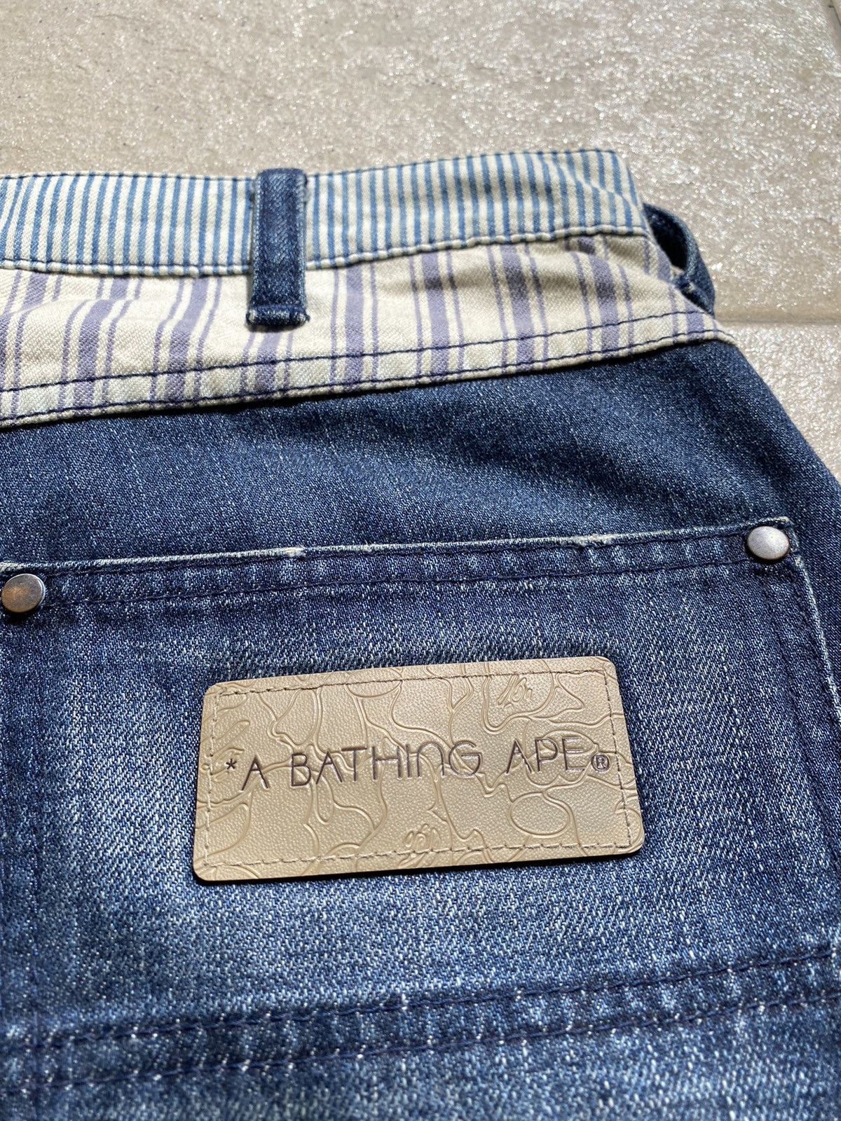 Bape × Nigo A Bathing Ape “BAPE” Hickory Stripe Denim Shorts Size US 32 / EU 48 - 10 Thumbnail