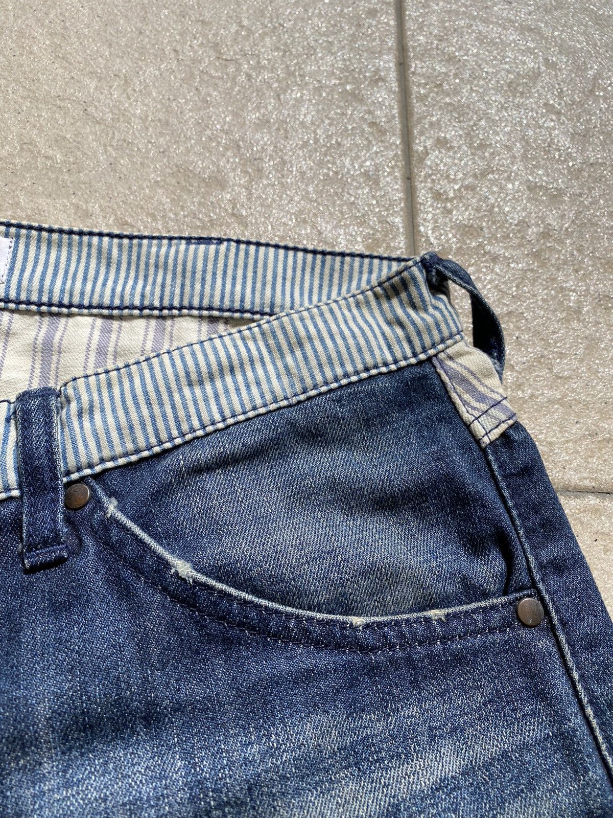 Bape × Nigo A Bathing Ape “BAPE” Hickory Stripe Denim Shorts Size US 32 / EU 48 - 6 Thumbnail