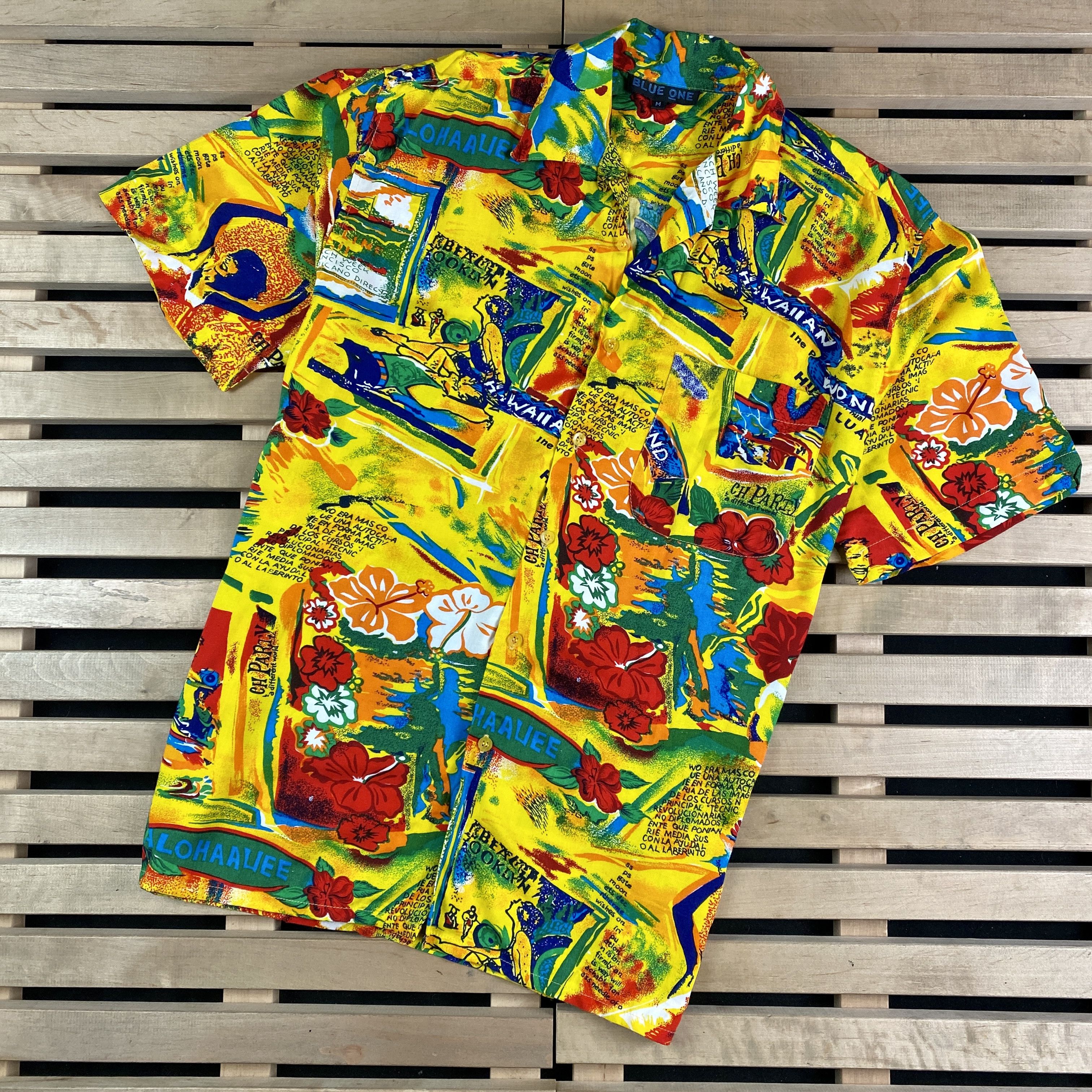 Vintage Mens Vintage Hawaiian Shirt Blue One Size M Size US M / EU 48-50 / 2 - 1 Thumbnail