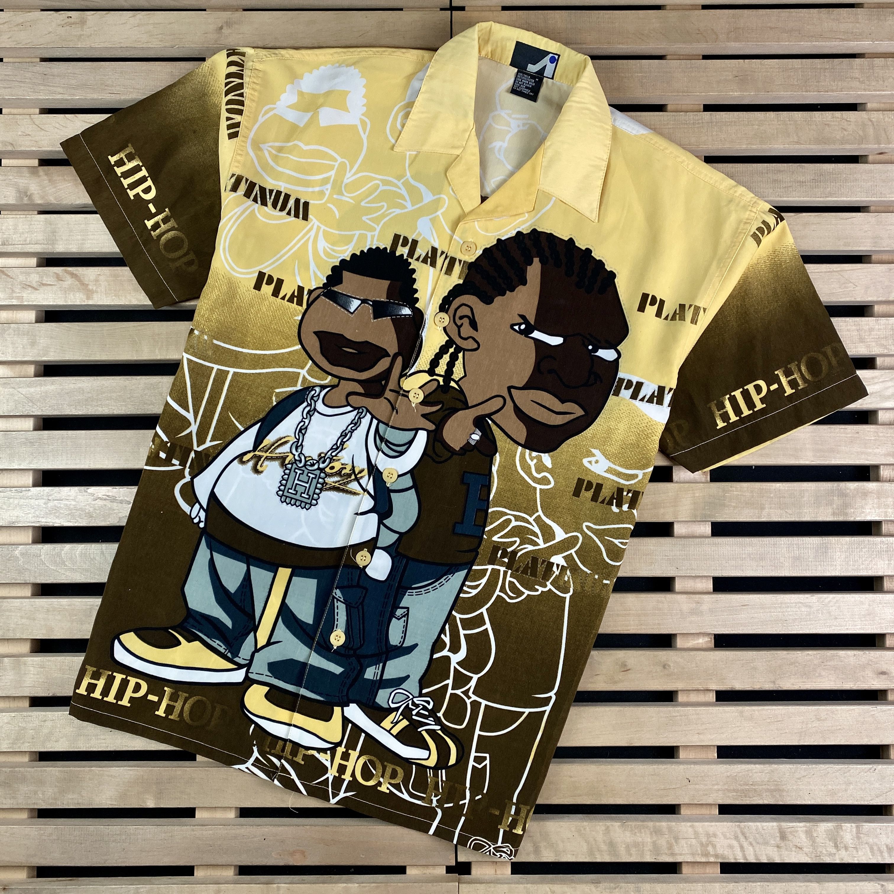 Rap Tees × Vintage Mens Shirt Rap Hip Hip Size M Full Print Size US M / EU 48-50 / 2 - 1 Thumbnail